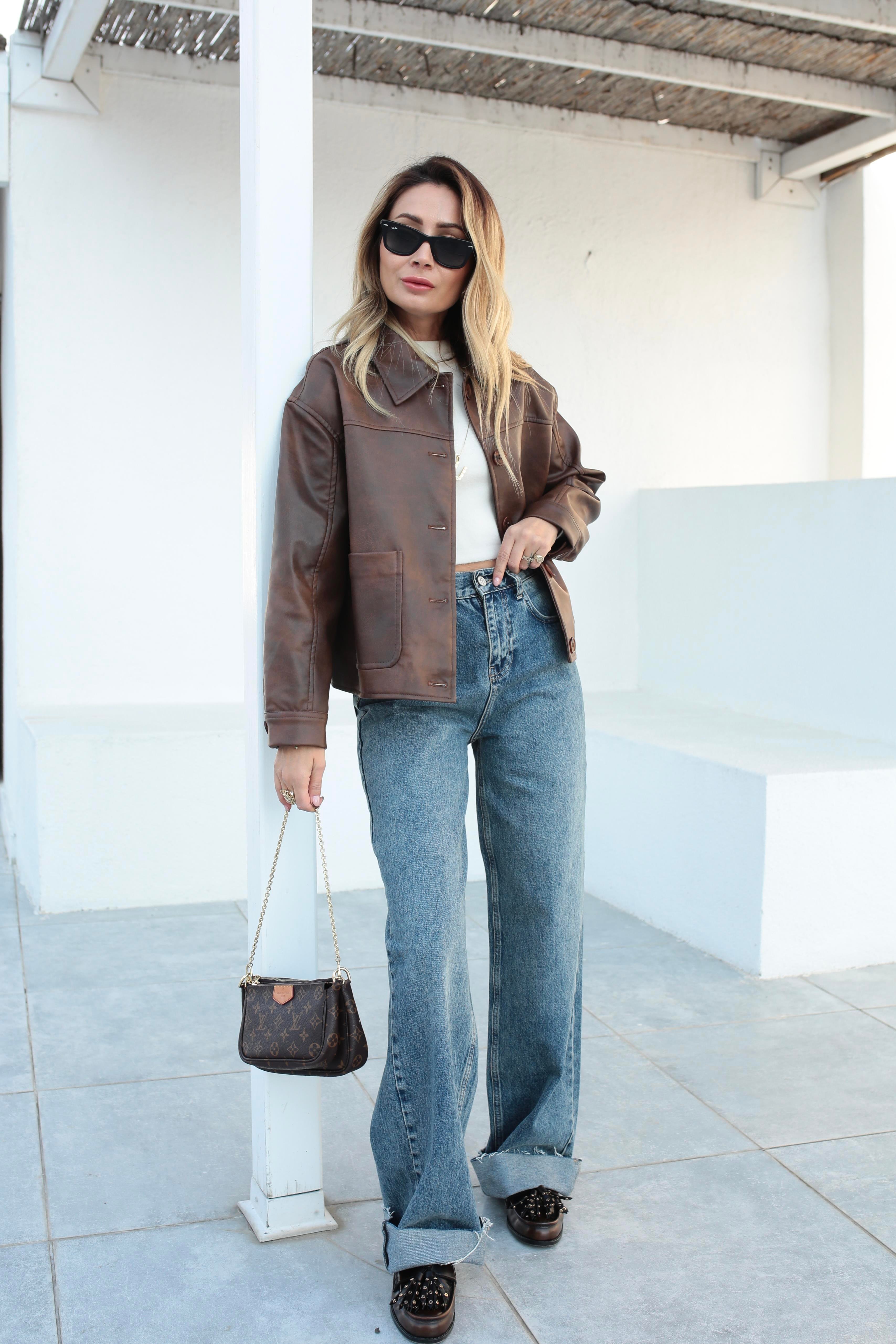 Kahve Bamber Deri Ceket CEKET