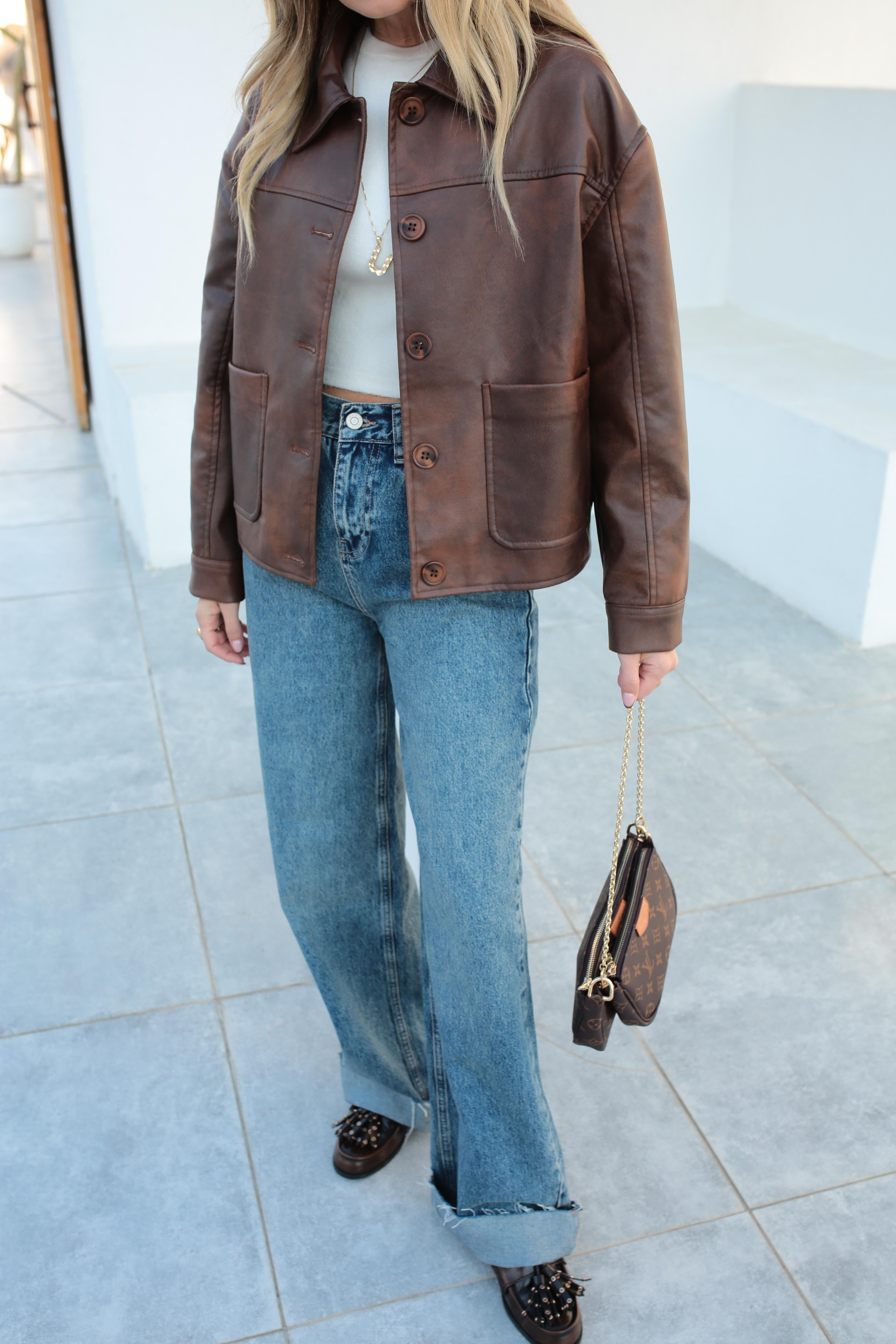 Kahve Bamber Deri Ceket CEKET