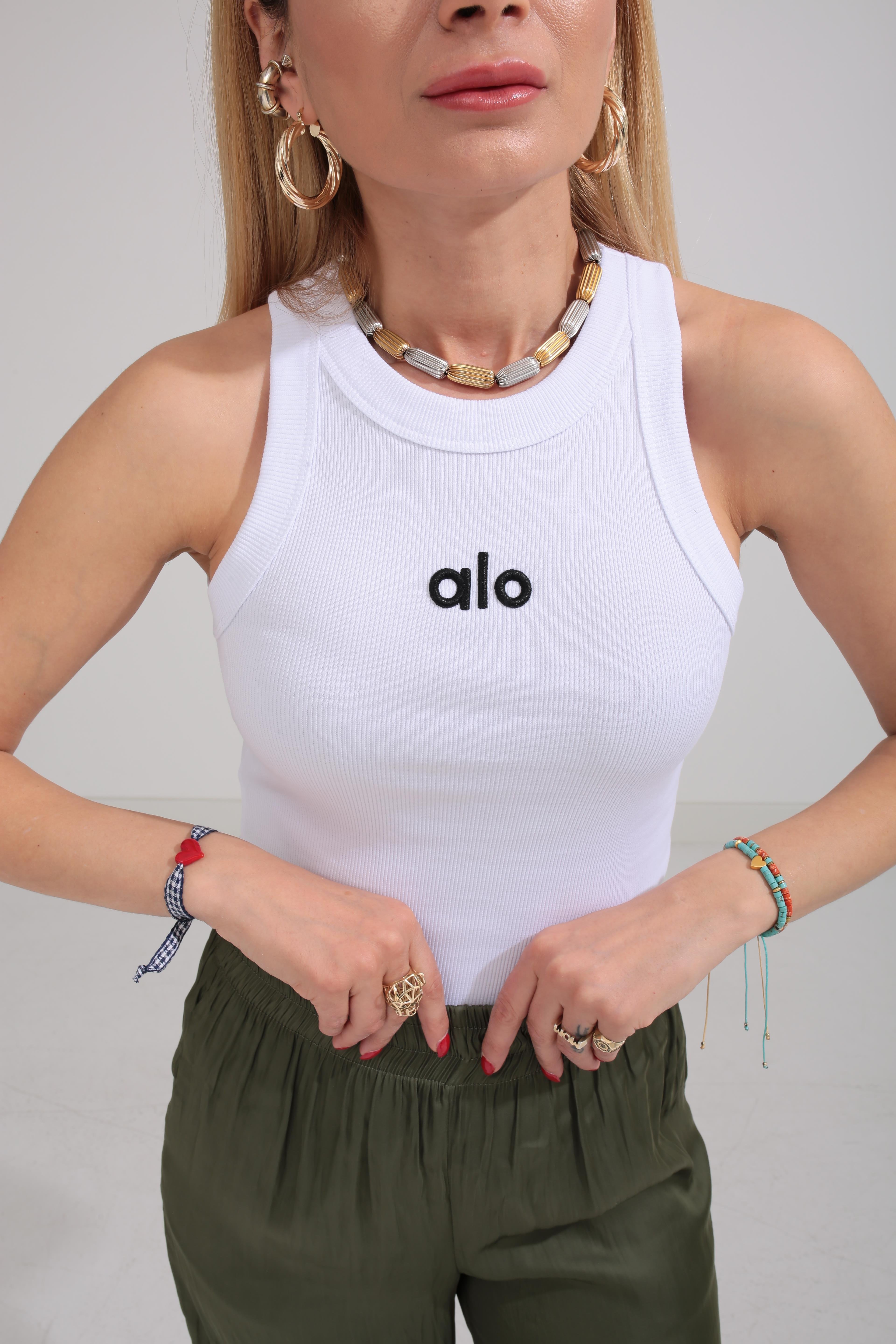 Kalın Biye Yazı Nakışlı Beyaz Fitilli Atlet ATLET | NO33