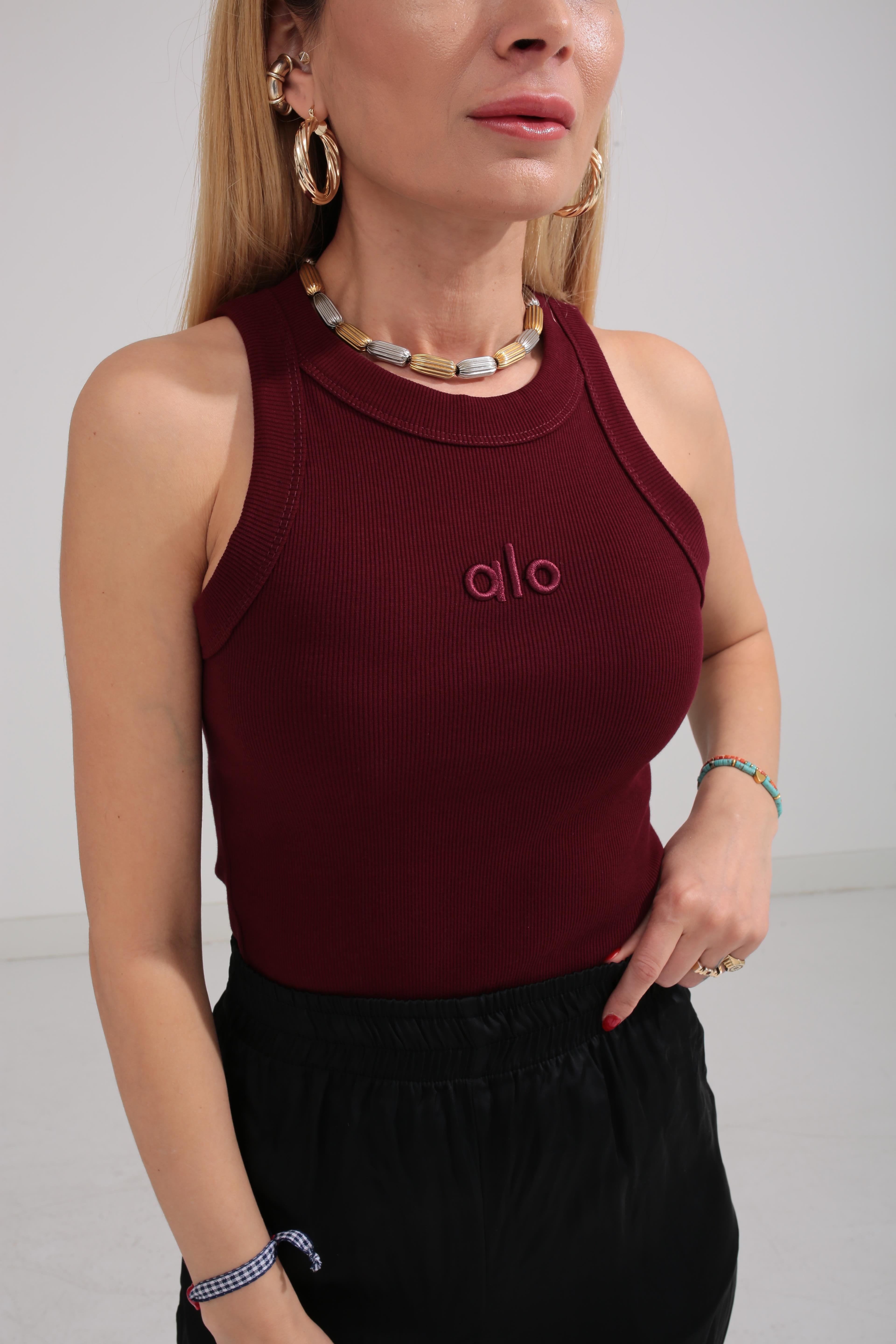 Kalın Biye Yazı Nakışlı Bordo Fitilli Atlet ATLET | NO33