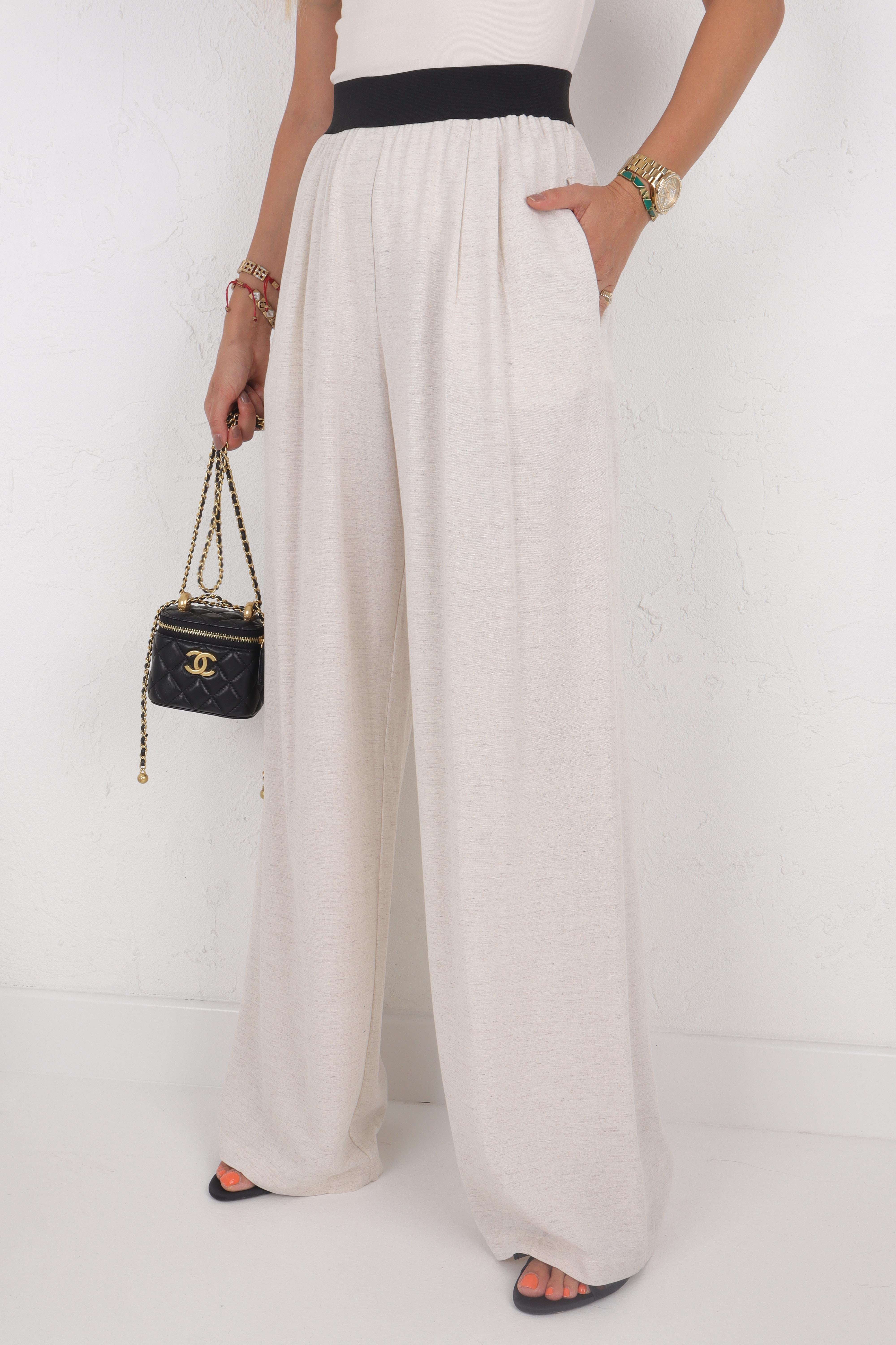 Kalın Lastikli Taş Bol Pantolon PANTOLON