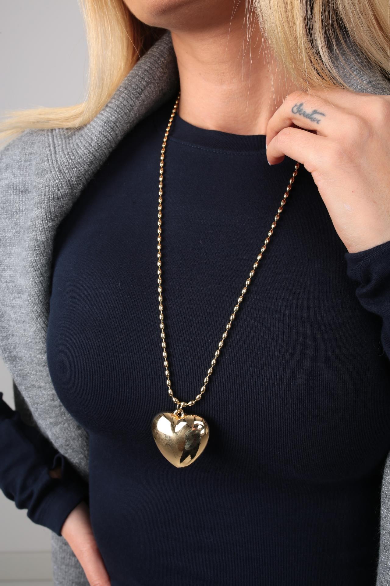 Kalpli Uzun Gold Zincir Kolye KOLYE