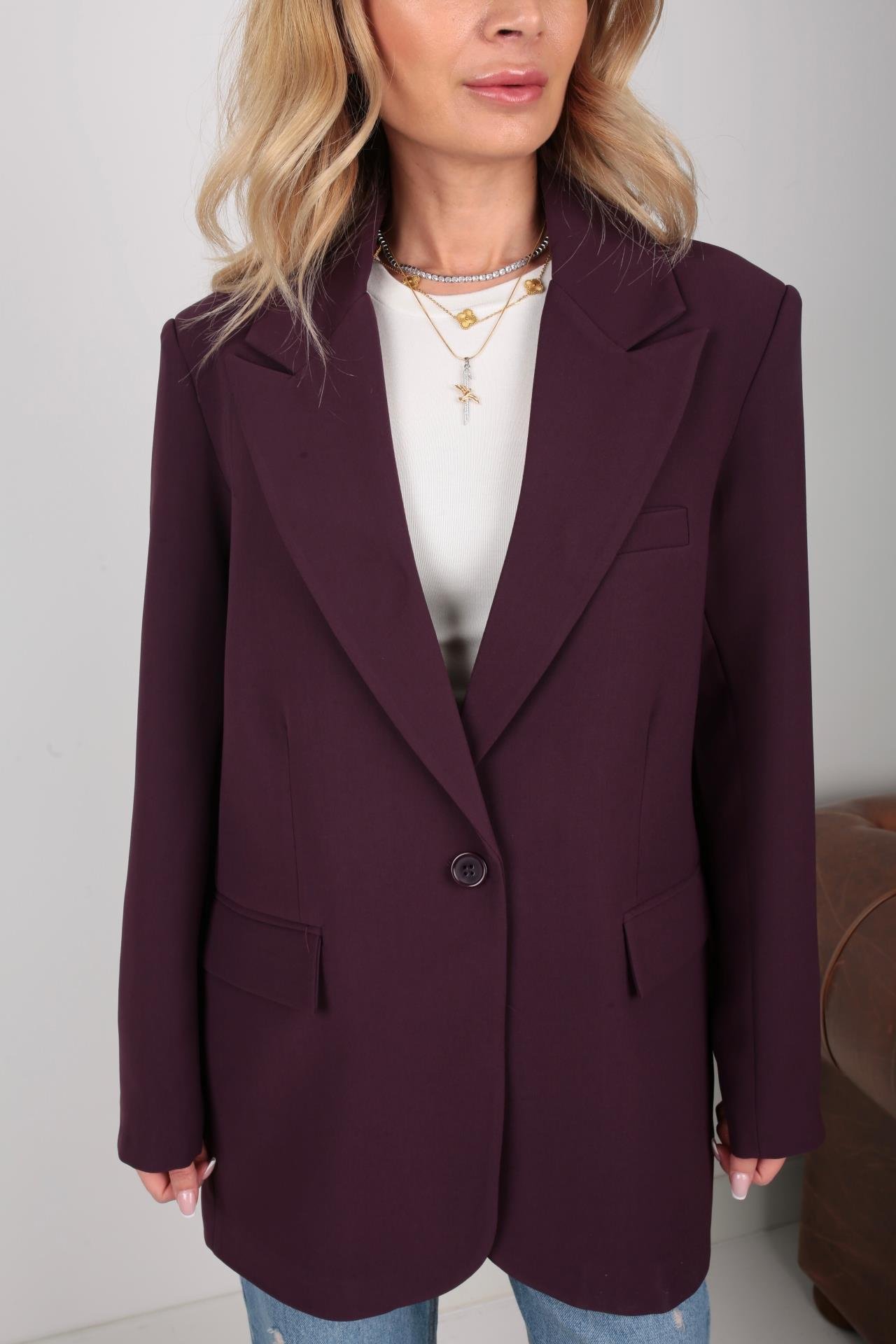 Kapak Cepli Mürdüm Ceket CEKET