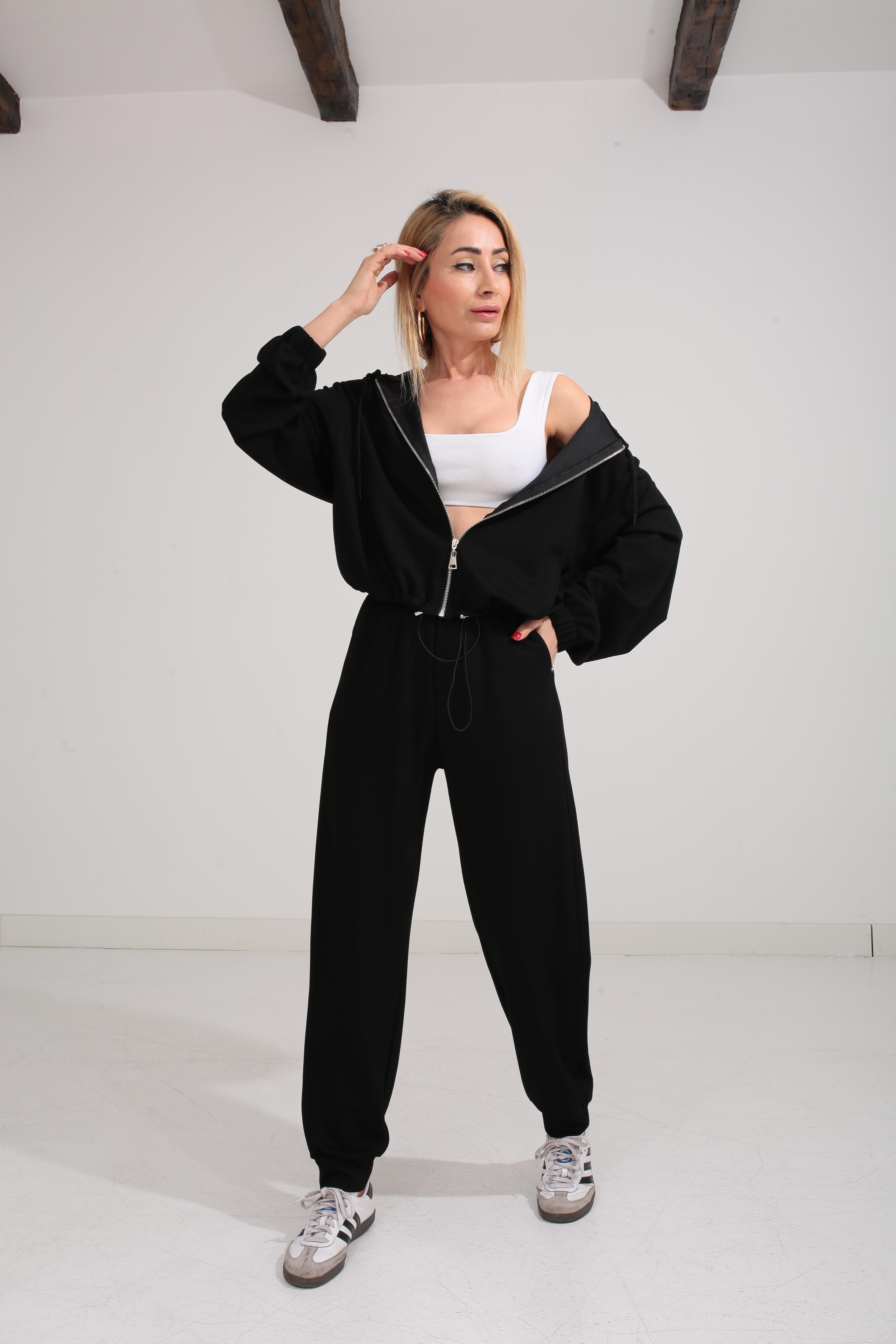 Kapişonlu Altı Stoperli Siyah Spor Takım SPOR TAKIMLAR | NO33