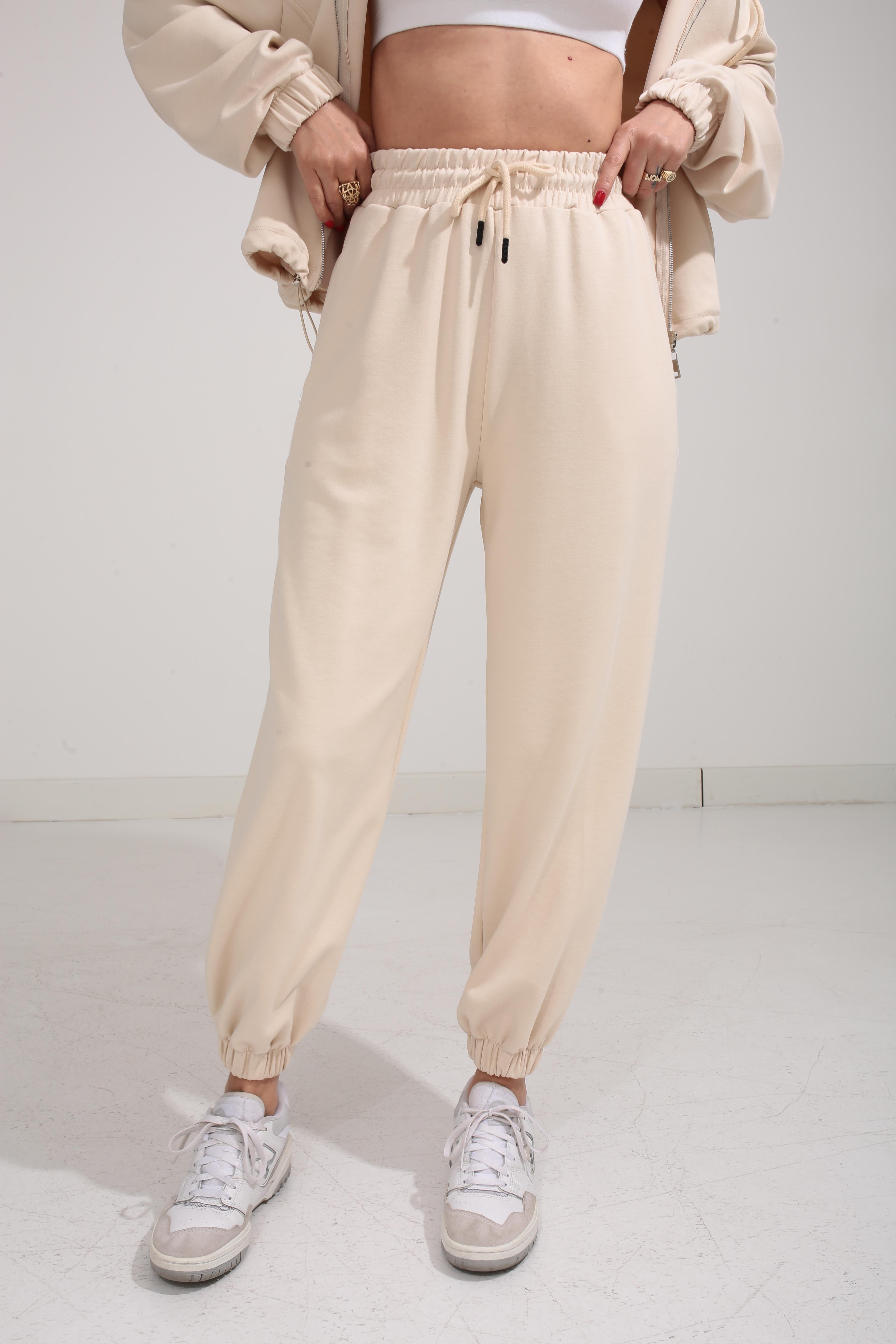 Kapişonlu Paçası Lastikli Krem Spor Takım SPOR TAKIMLAR | NO33