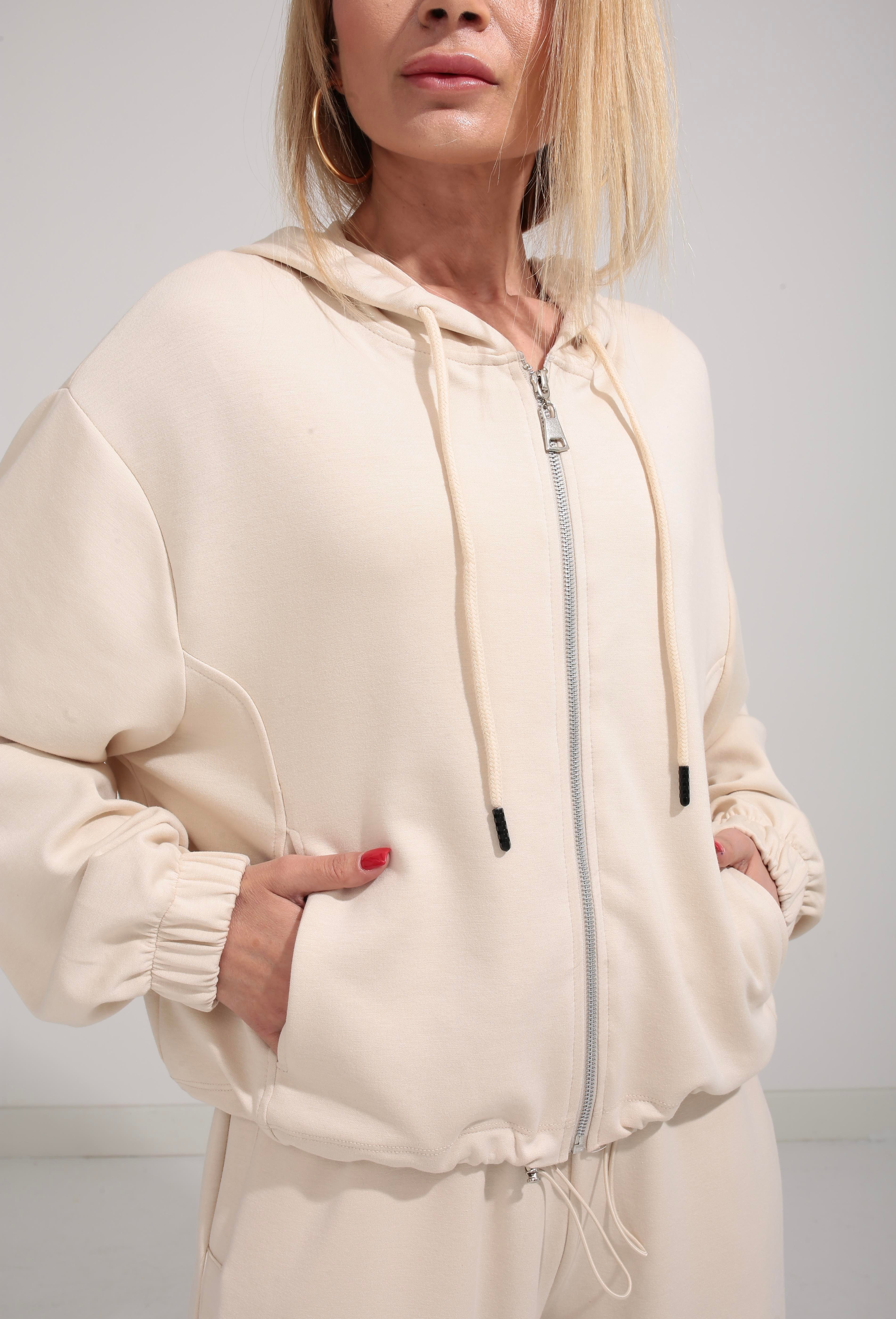 Kapişonlu Paçası Lastikli Krem Spor Takım SPOR TAKIMLAR | NO33