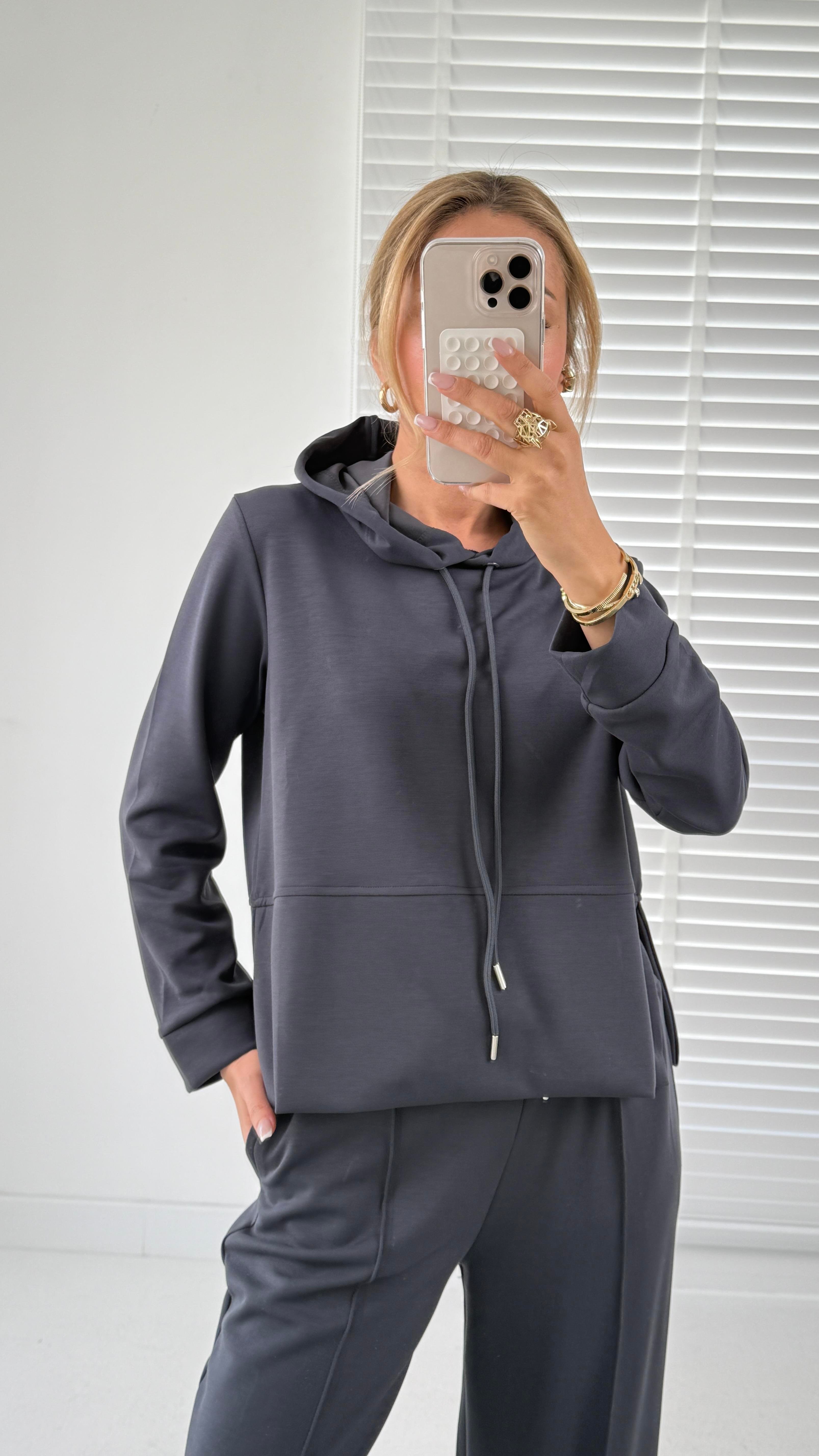 Kapüşonlu Modal Füme Eşofman Takımı SPOR TAKIMLAR