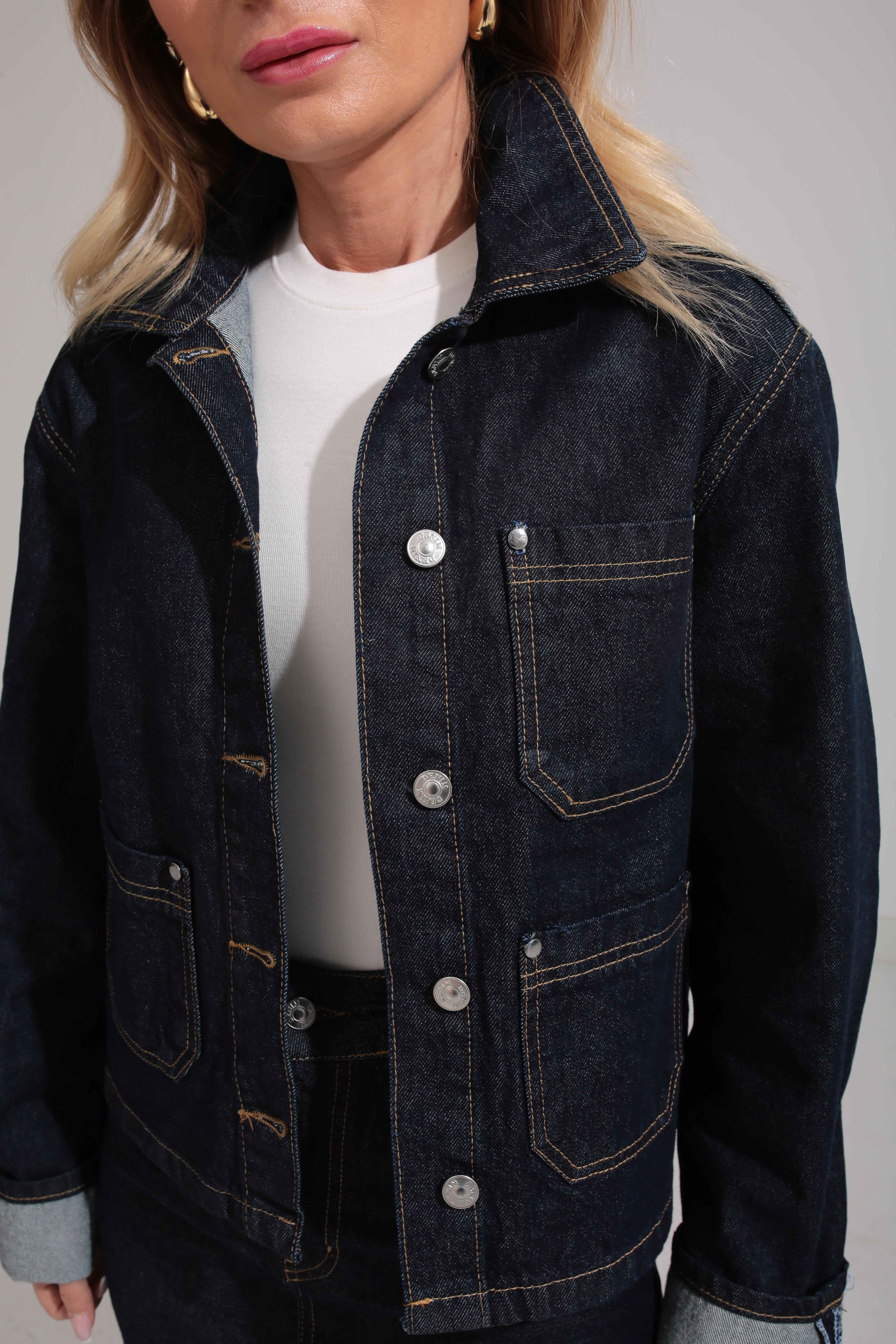 Katlama Detay Etekli Denim Takım TAKIM