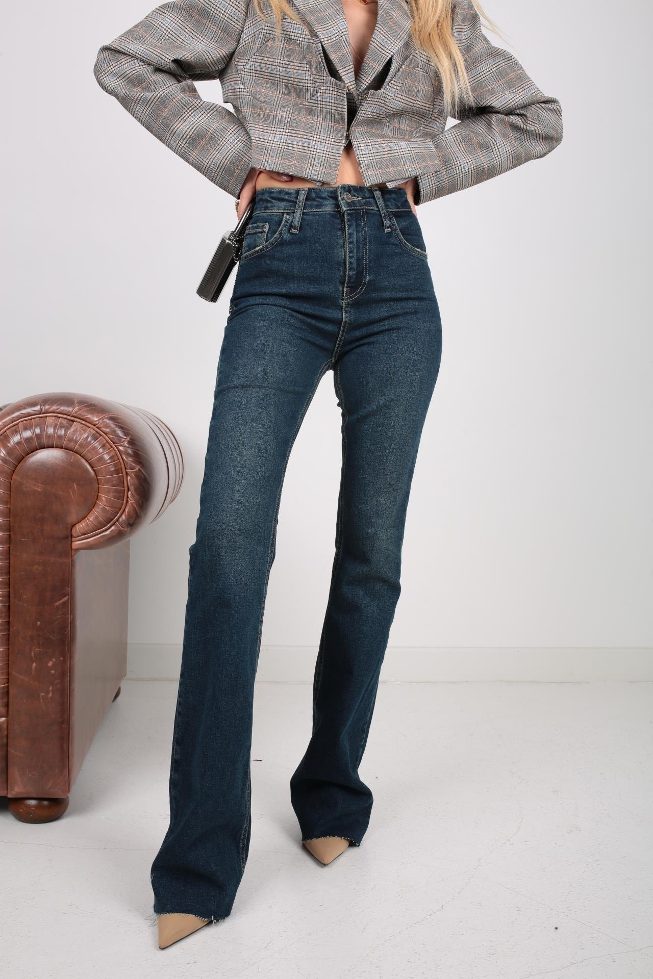 Koyu Mavi Likralı Flare Jean(1870-2) JEAN