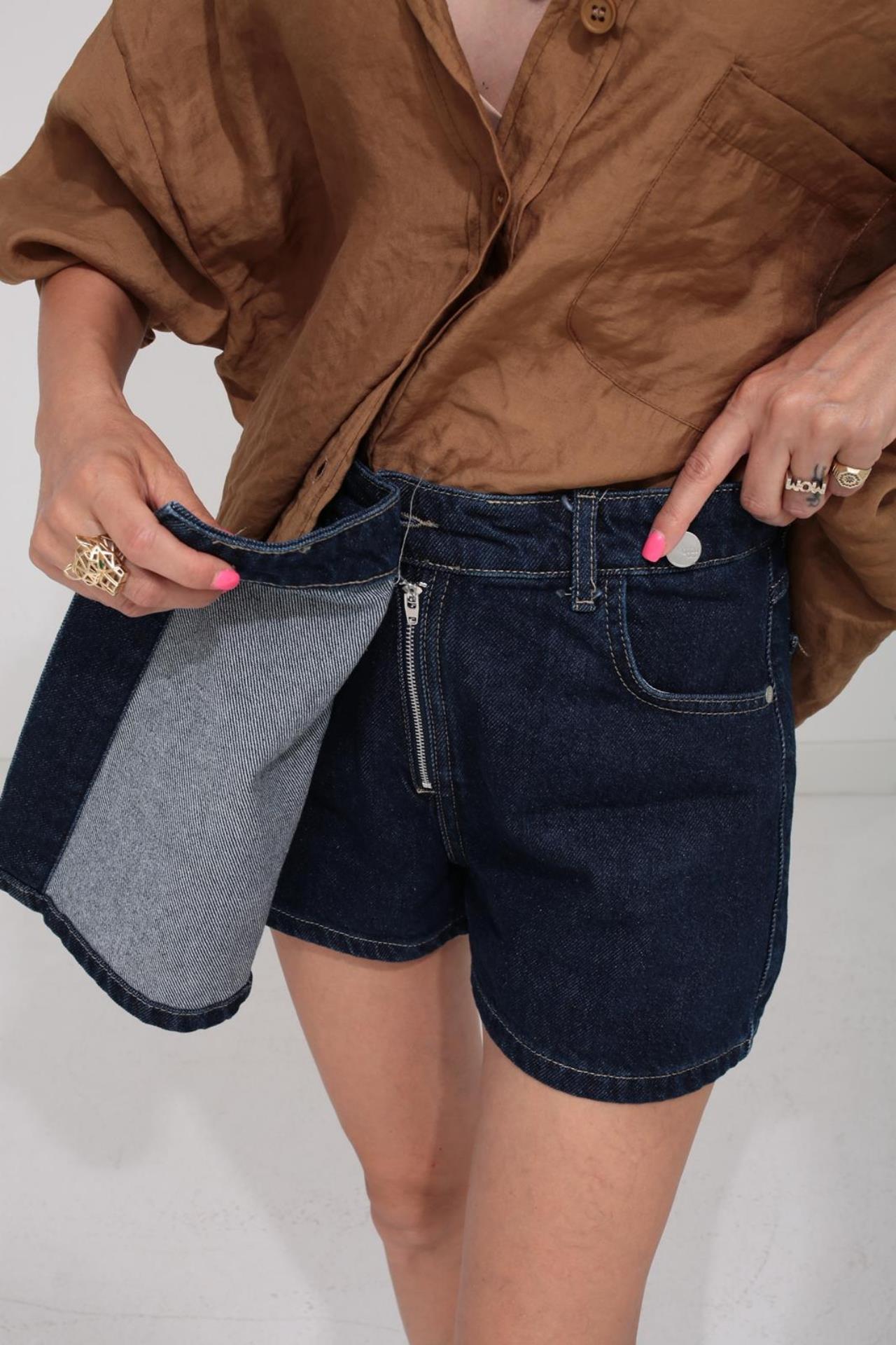 Kruvaze Kapama Denim Şort ŞORT | NO33