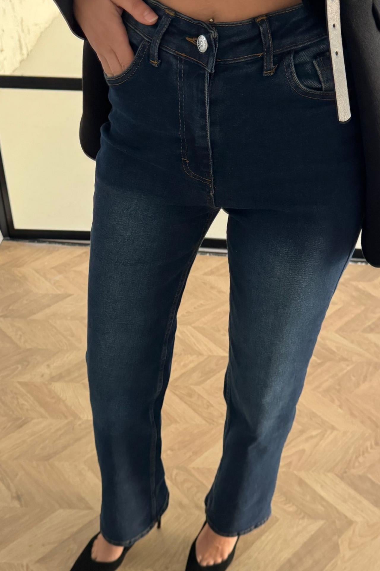 Lacivert Boru Paça Likralı Jean JEAN | NO33
