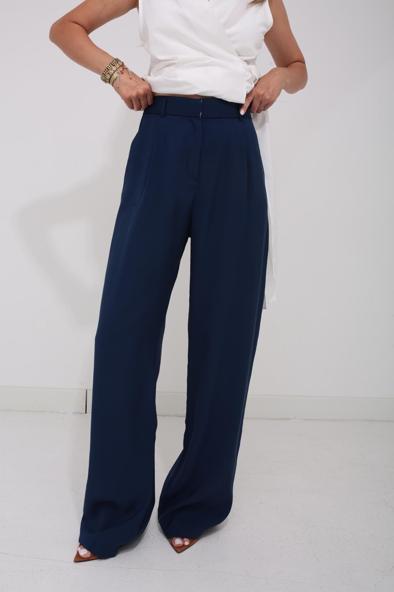 Lacivert Cepli Tensel Pantolon PANTOLON | NO33