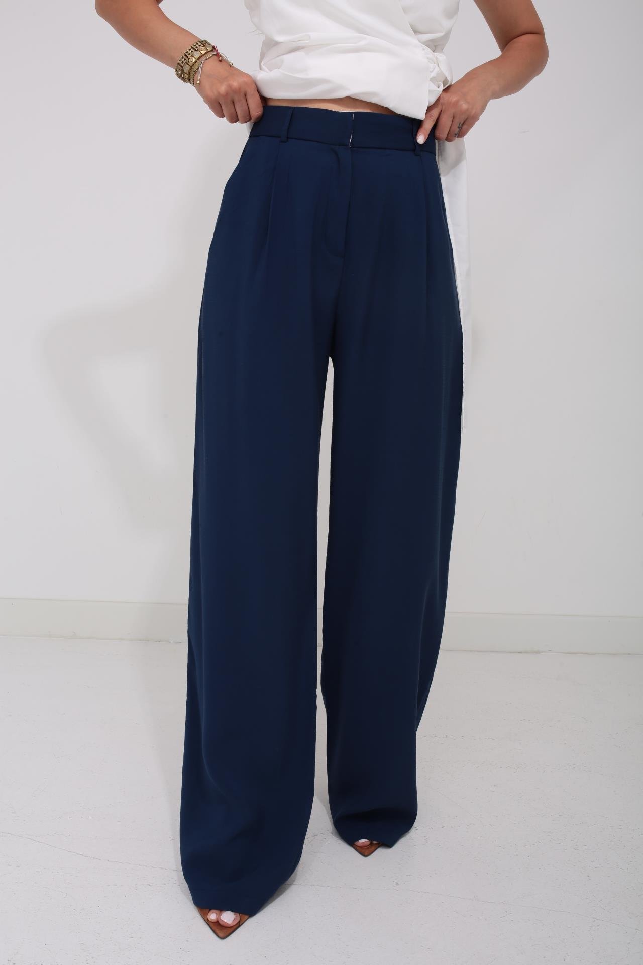 Lacivert Cepli Tensel Pantolon PANTOLON | NO33