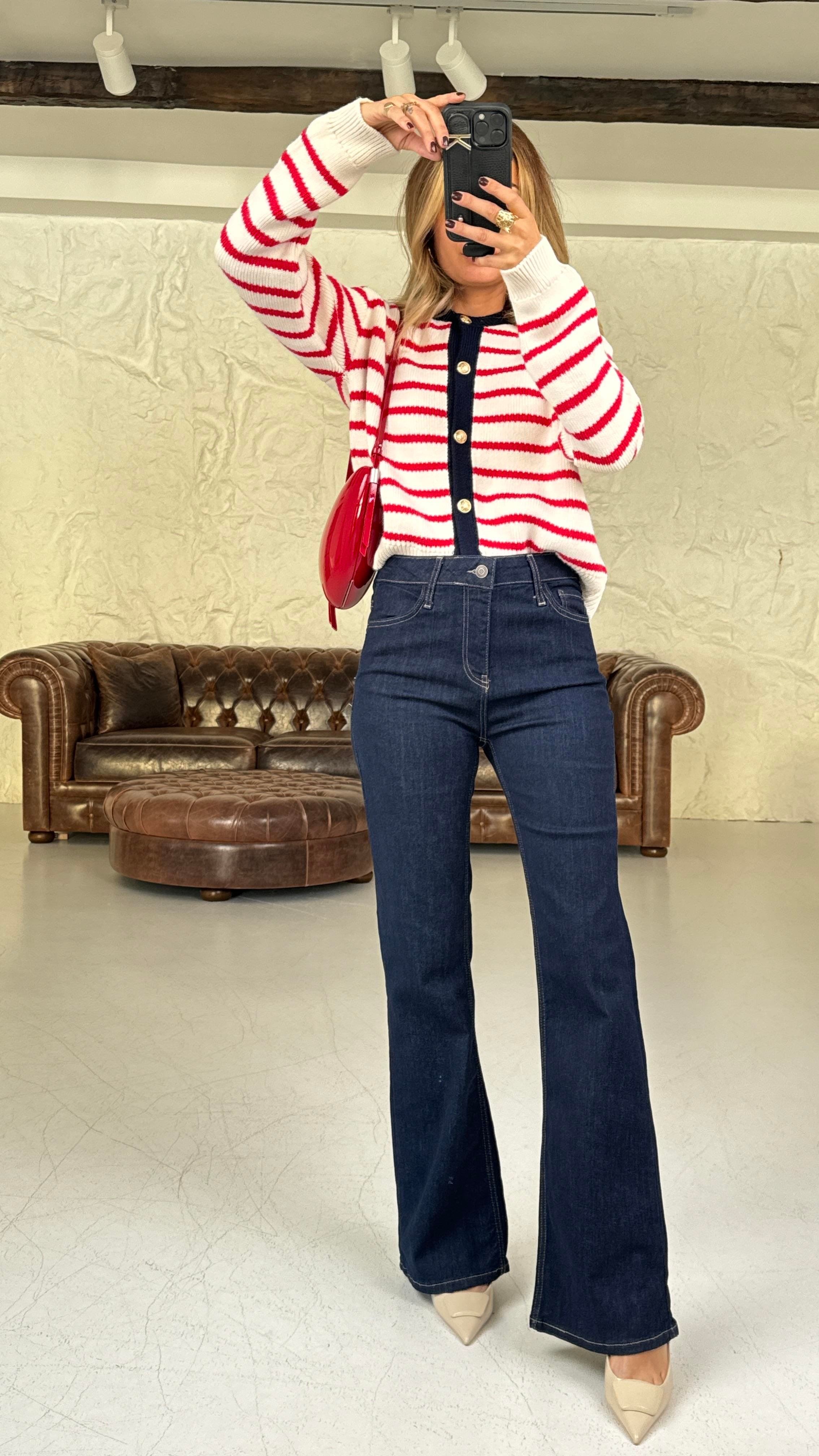 Lacivert Likralı Flare Jean(1774-2) JEAN