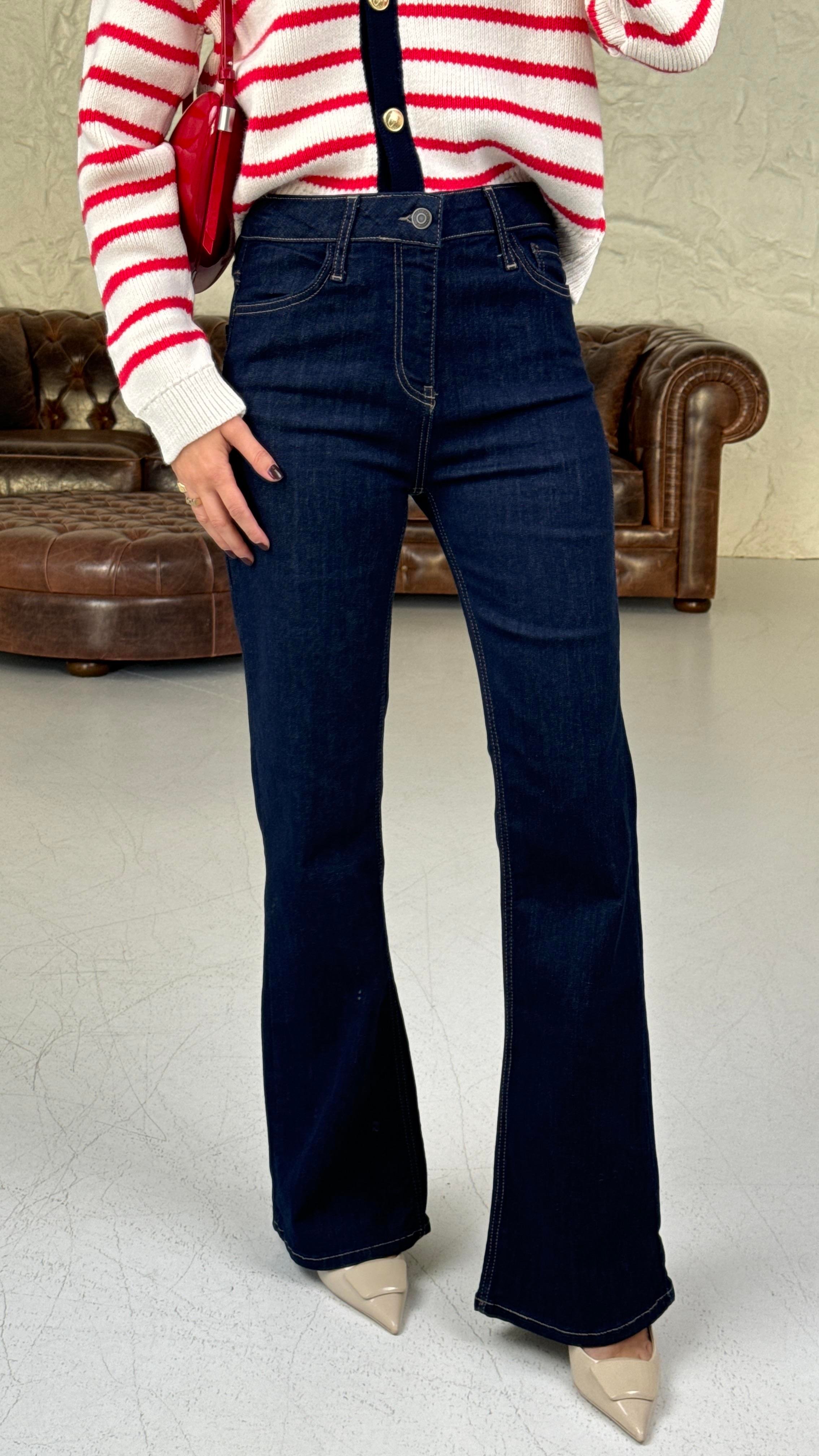 Lacivert Likralı Flare Jean(1774-2) JEAN