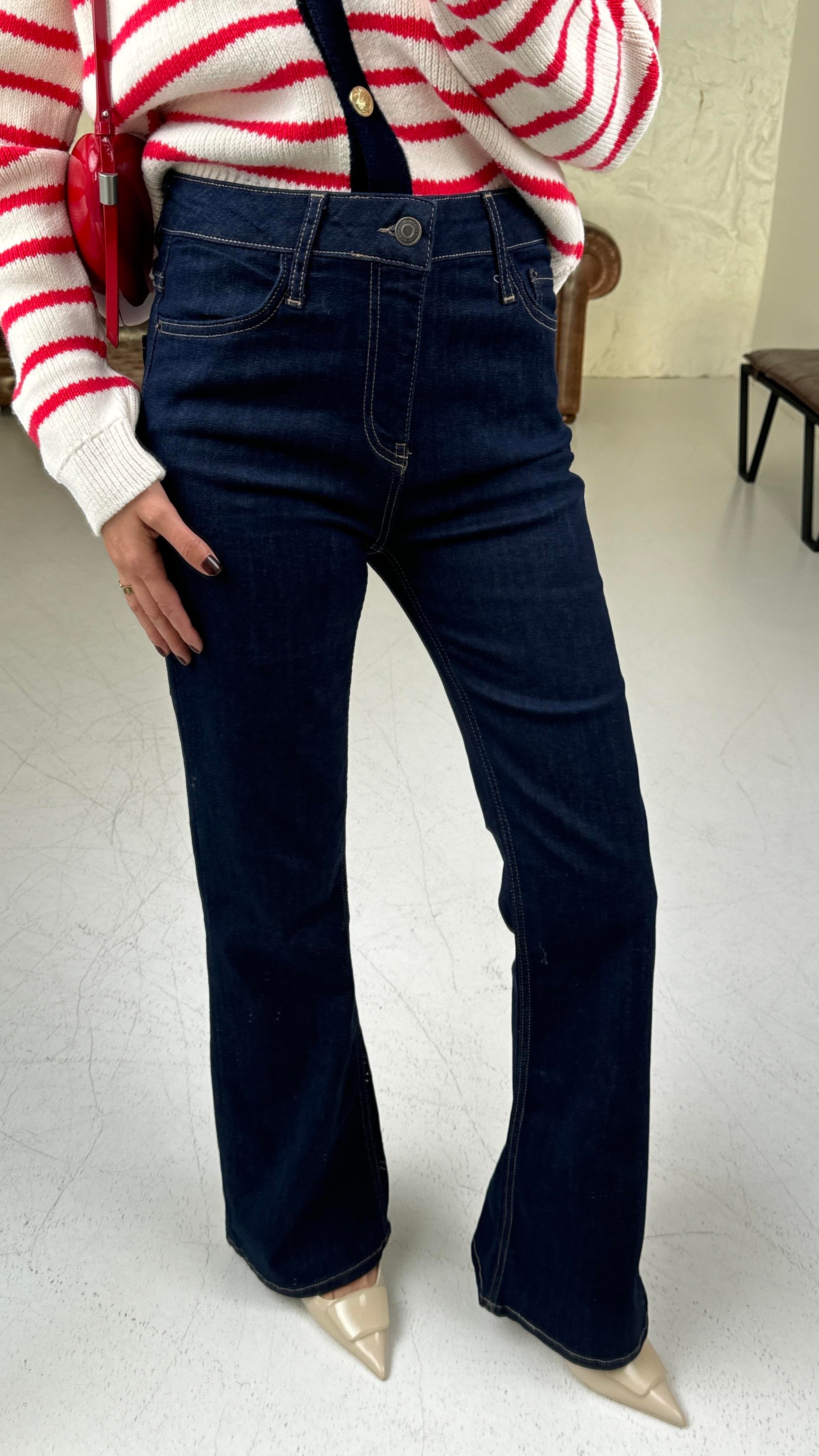 Lacivert Likralı Flare Jean(1774-2) JEAN