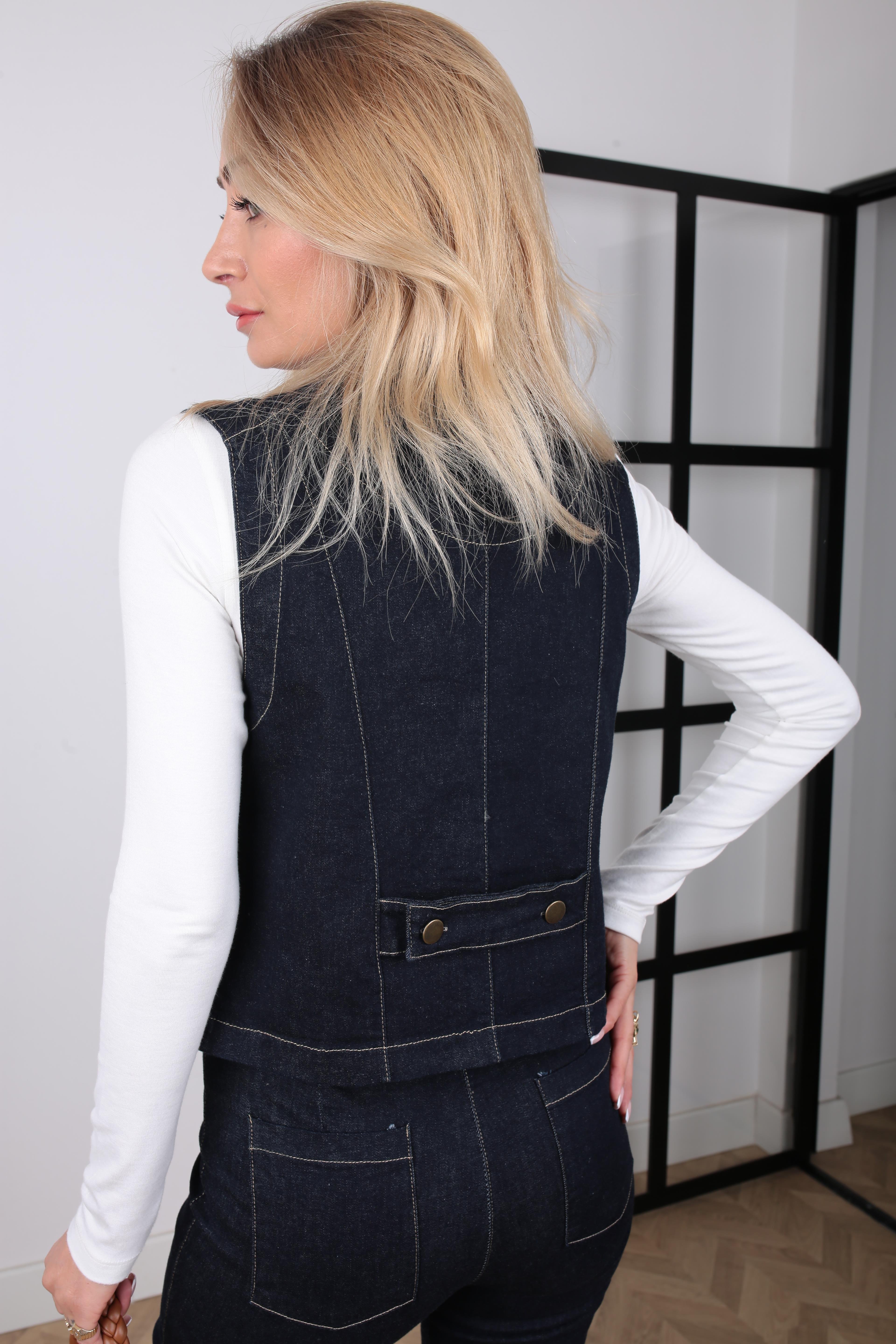 Lacivert Yelekli Denim Takım TAKIM