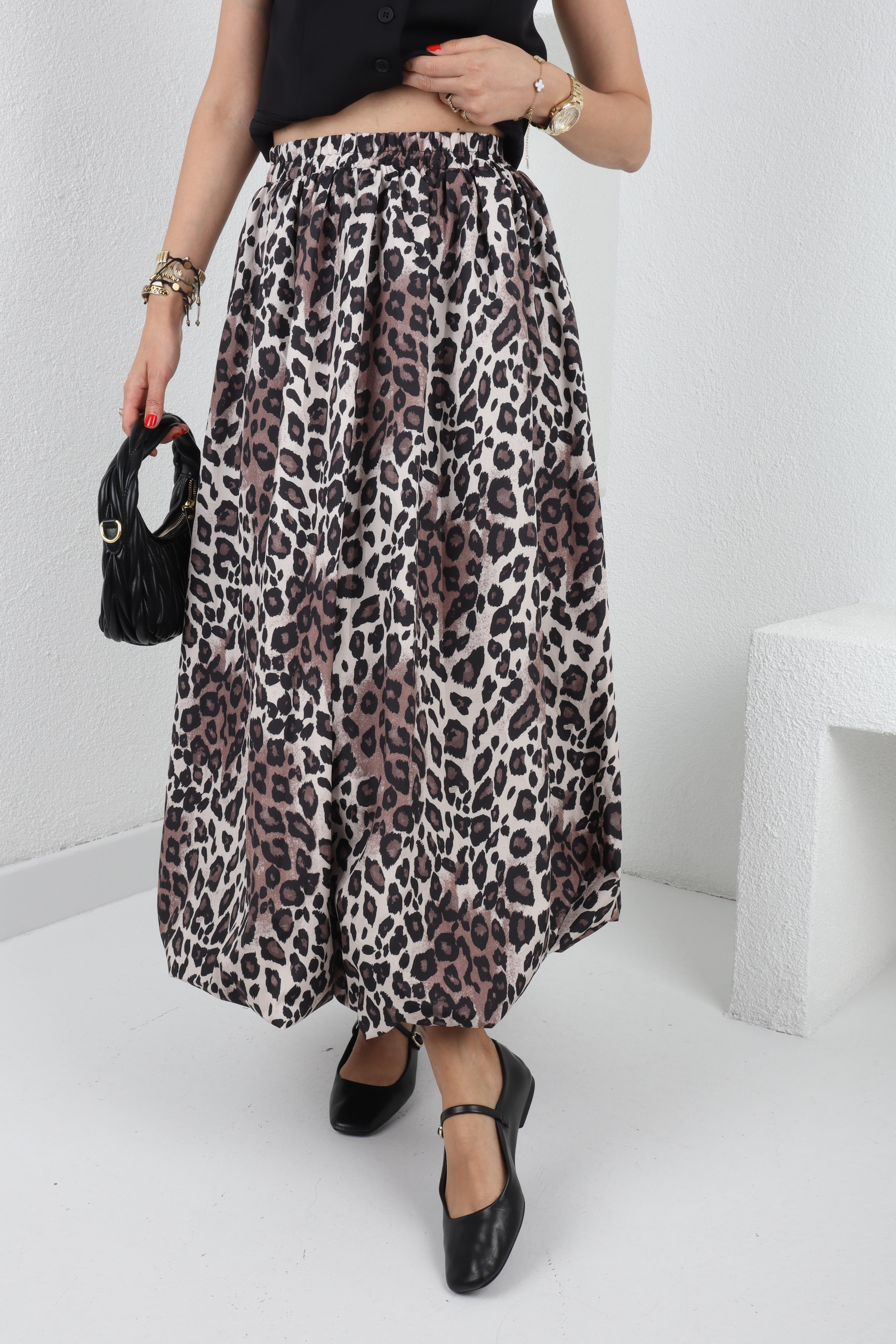 Leopar Desen Balon Etek ETEK