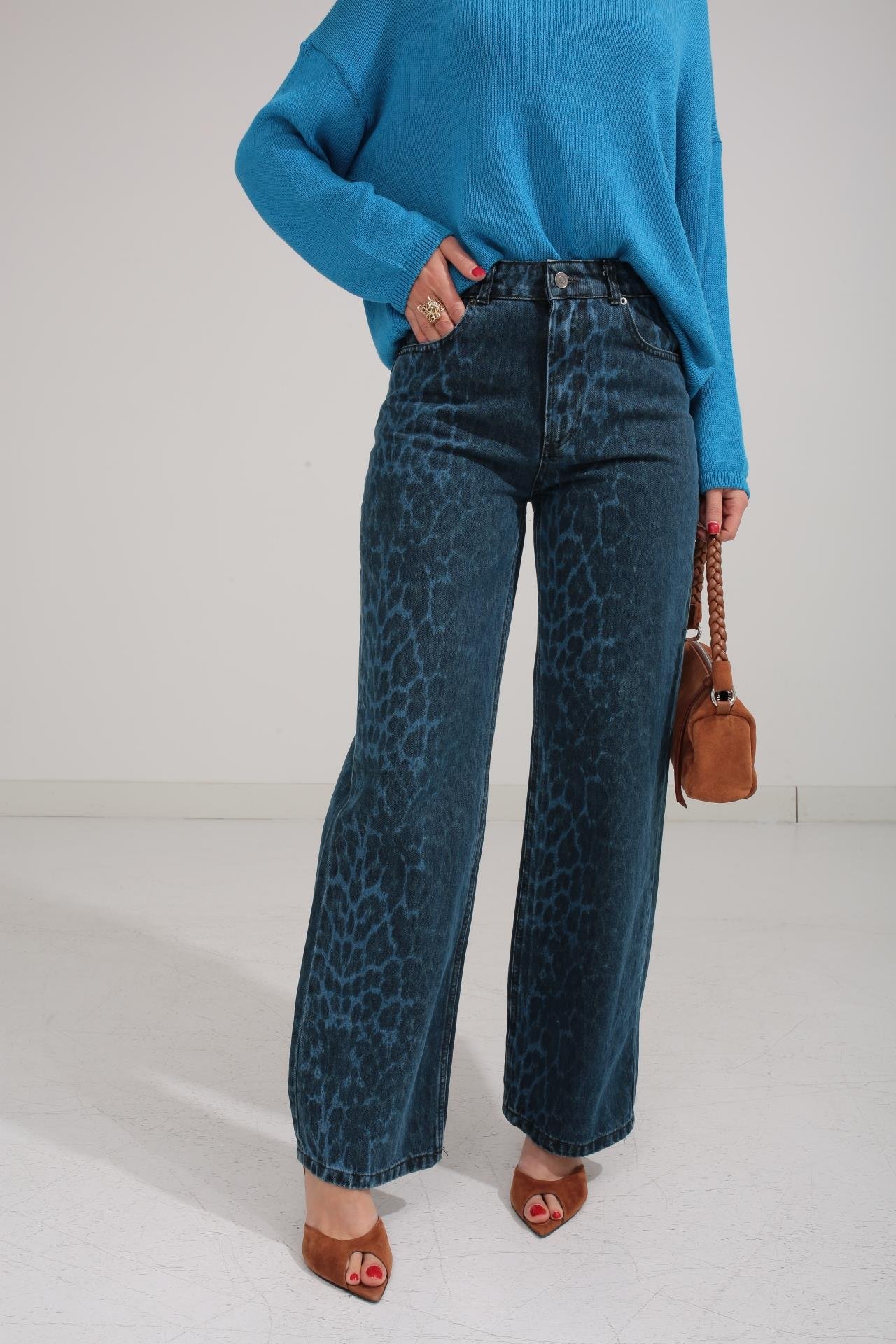 Leopar Desen Geniş Paça Jean JEAN | NO33