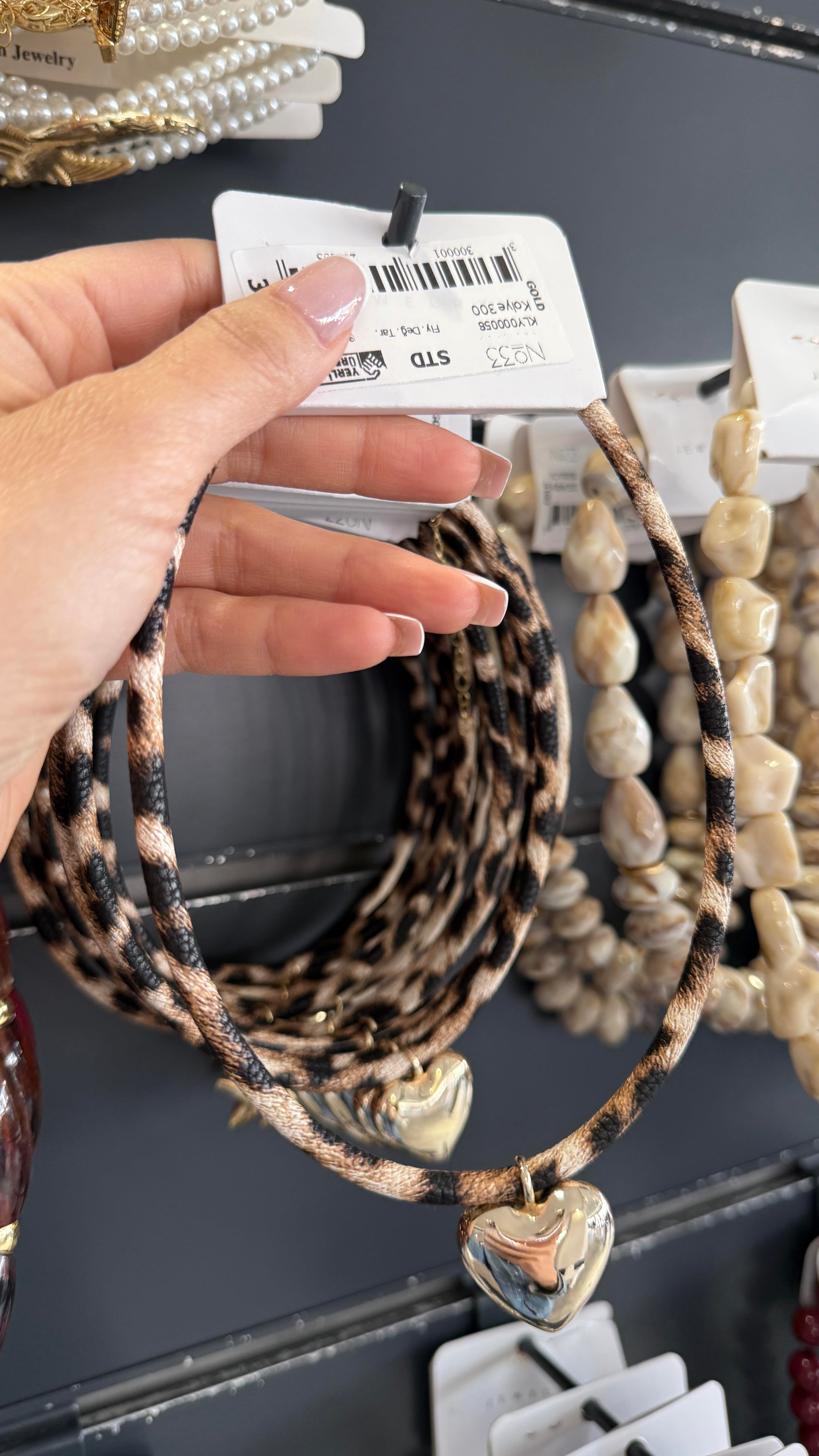 Leopar Desen Kalpli Kolye KOLYE