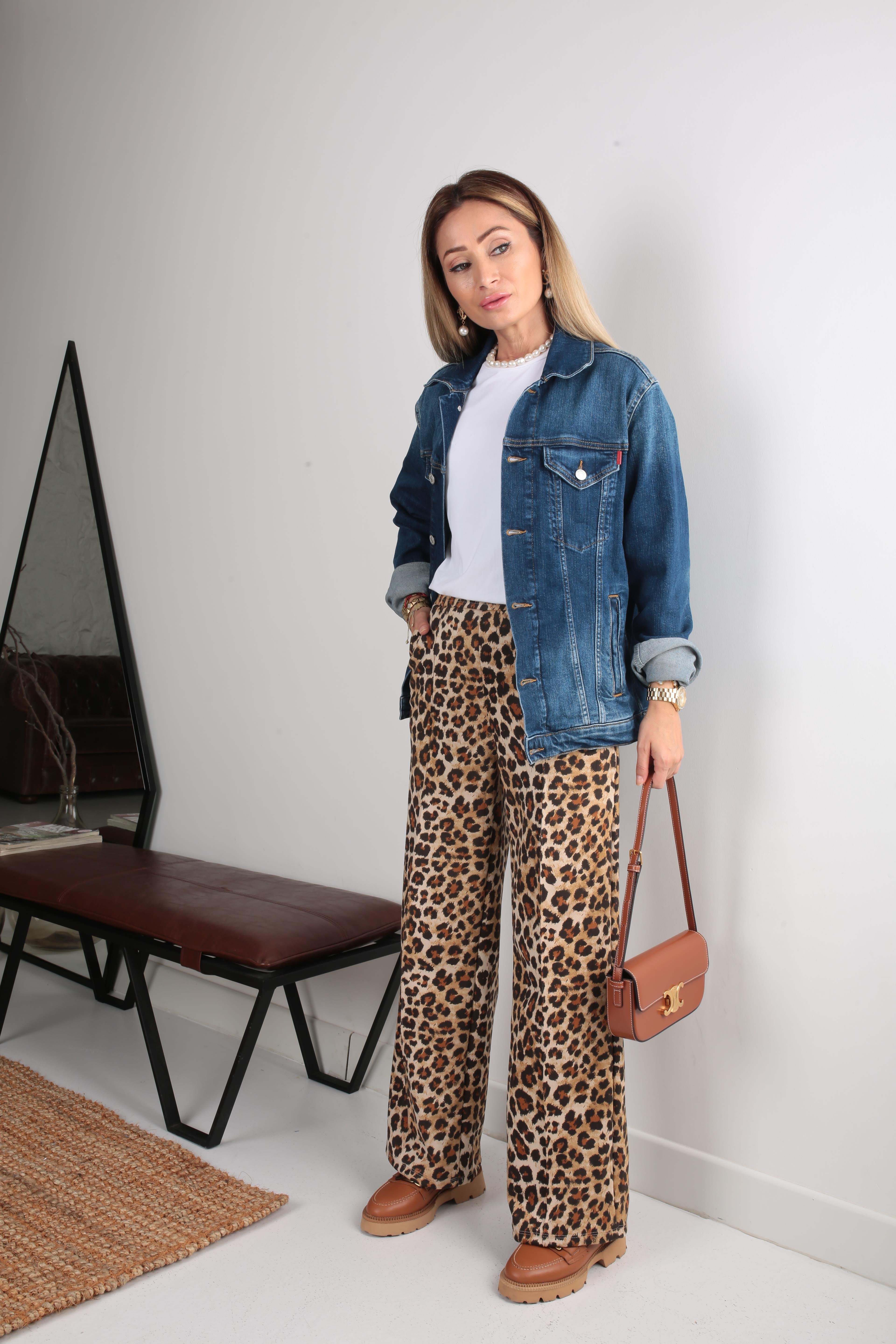 Leopar Desen Nubuk Pantolon PANTOLON