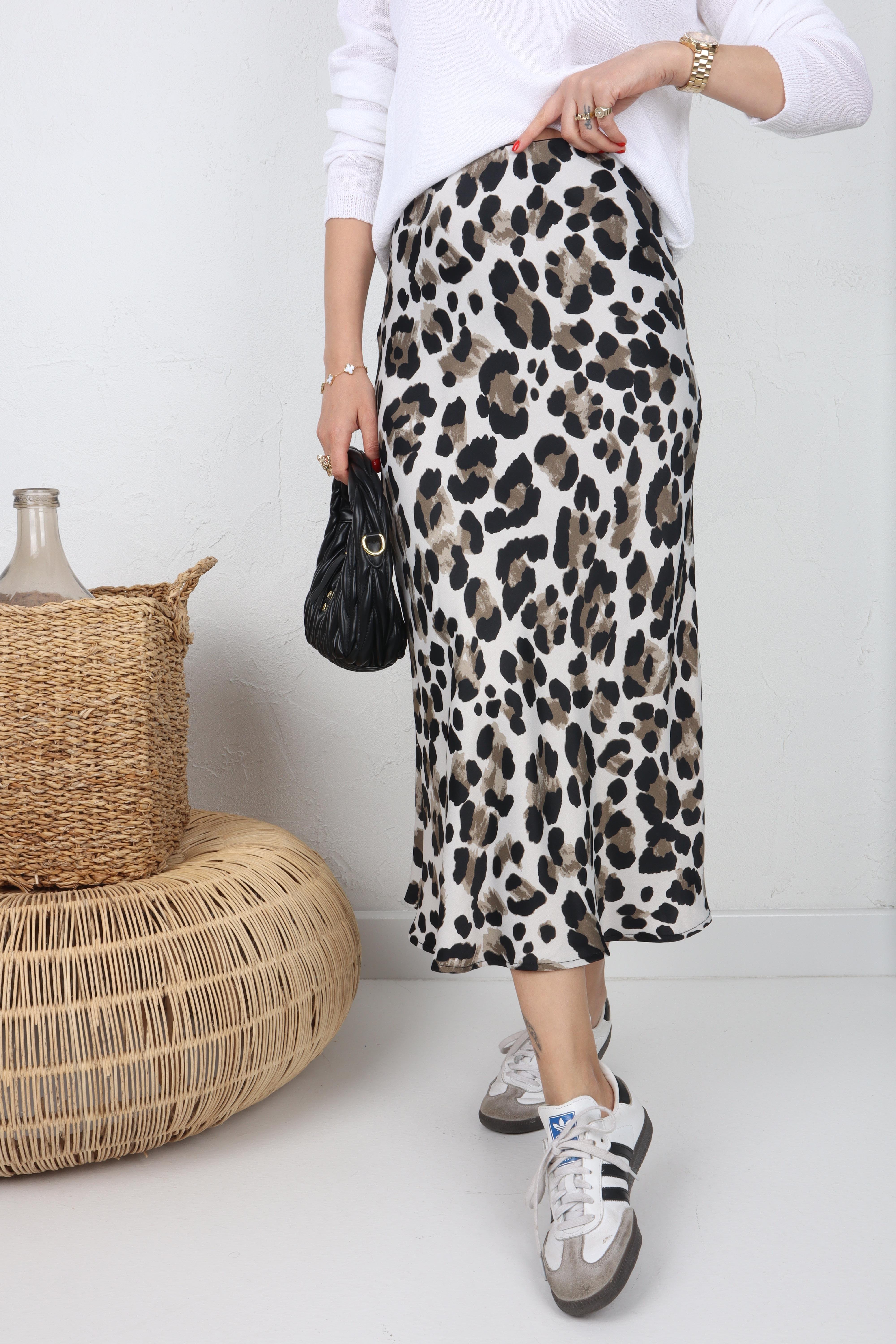 Leopar Desen Saten Etek ETEK