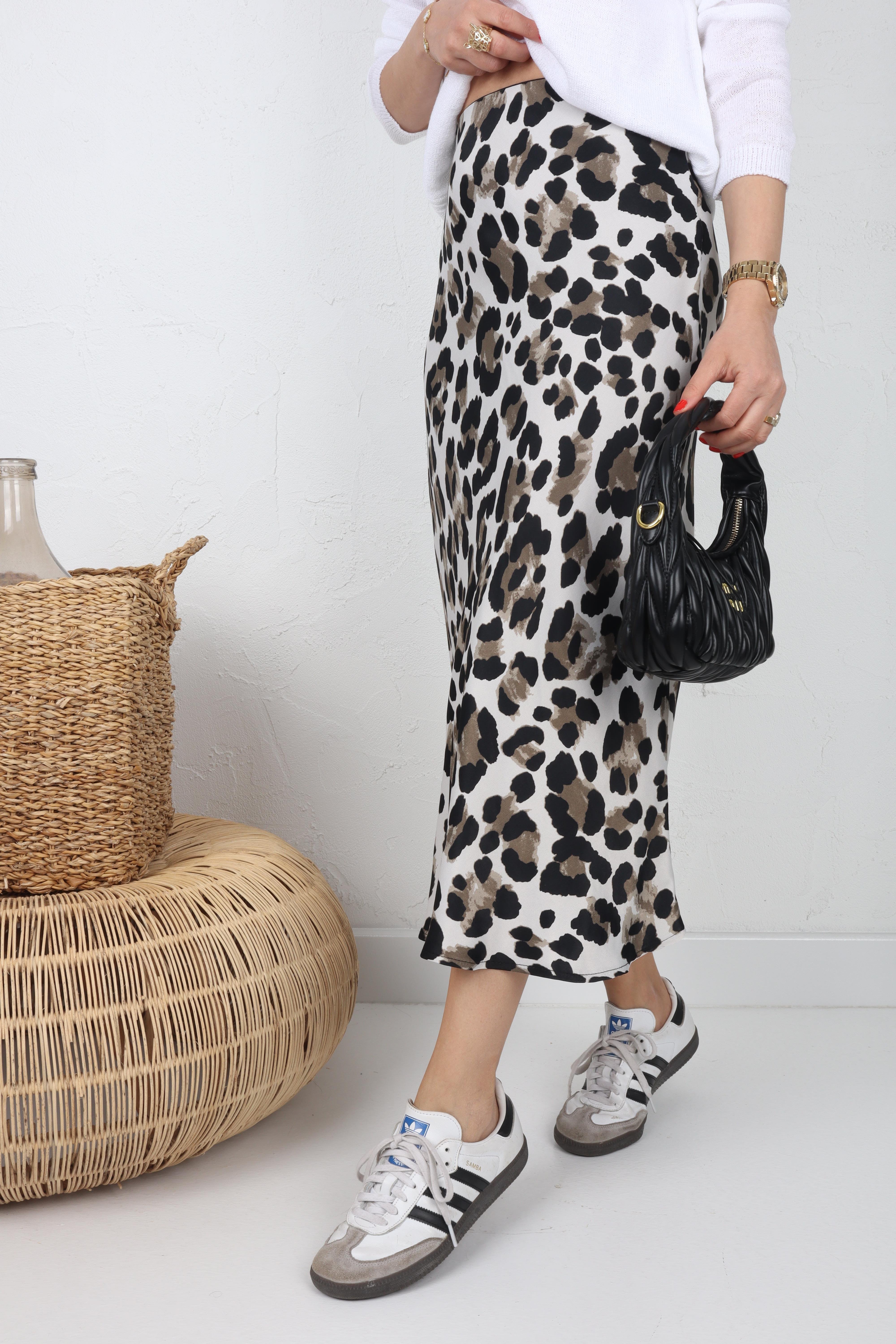 Leopar Desen Saten Etek ETEK