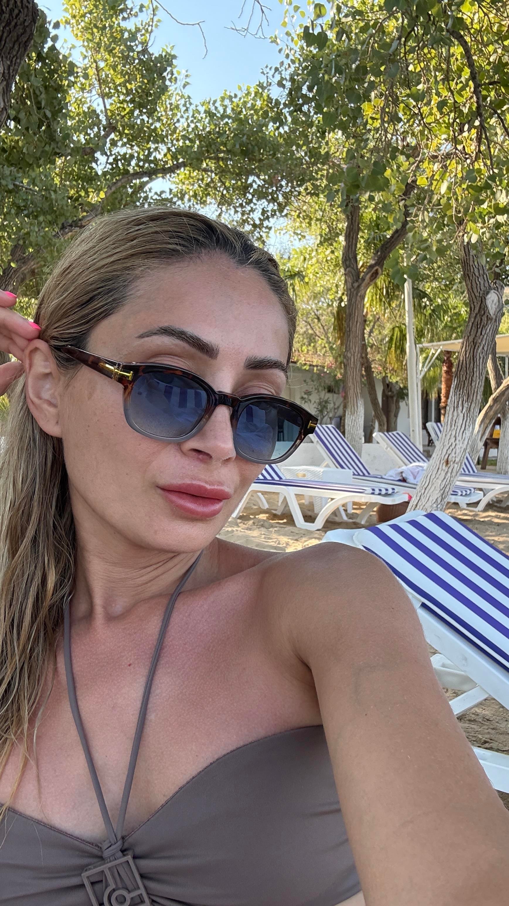 Leopar Kemik Çerçeveli Mavi Gözlük(Ae 5808 ) GÜNEŞ GÖZLÜĞÜ | NO33