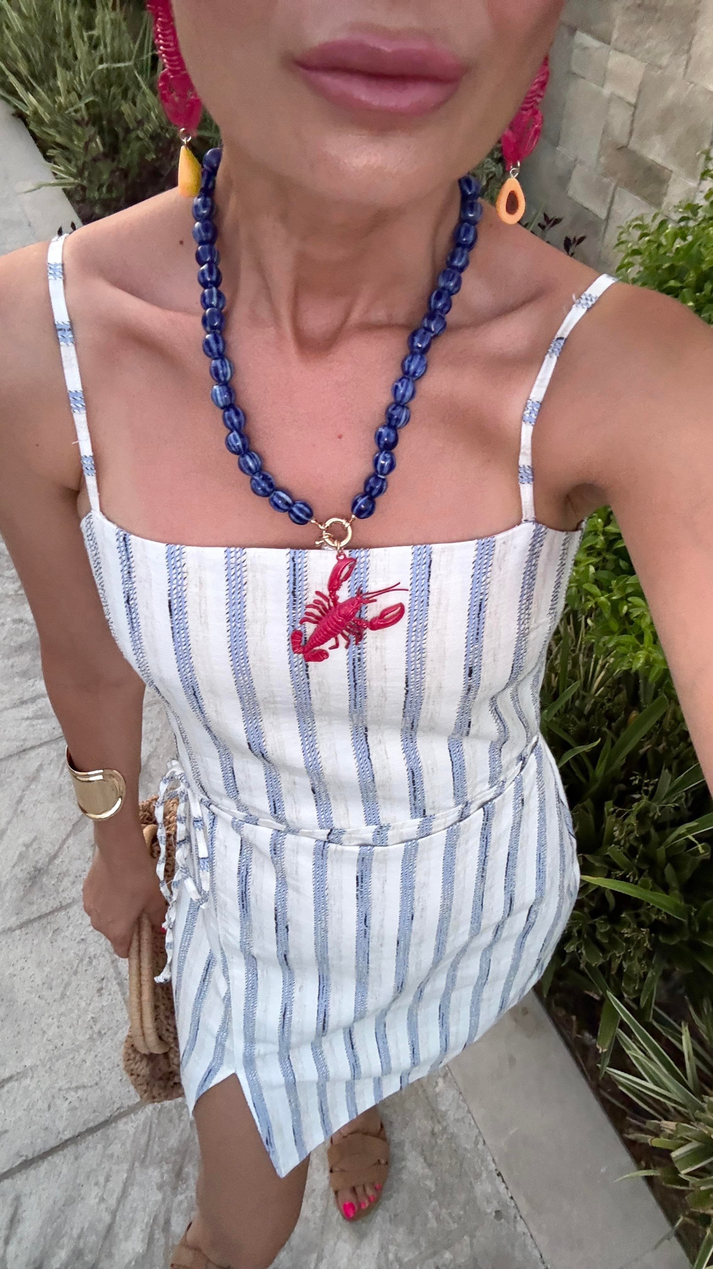 Marin Çizgili Sırtı Lastikli Kısa Elbise ELBİSE | NO33