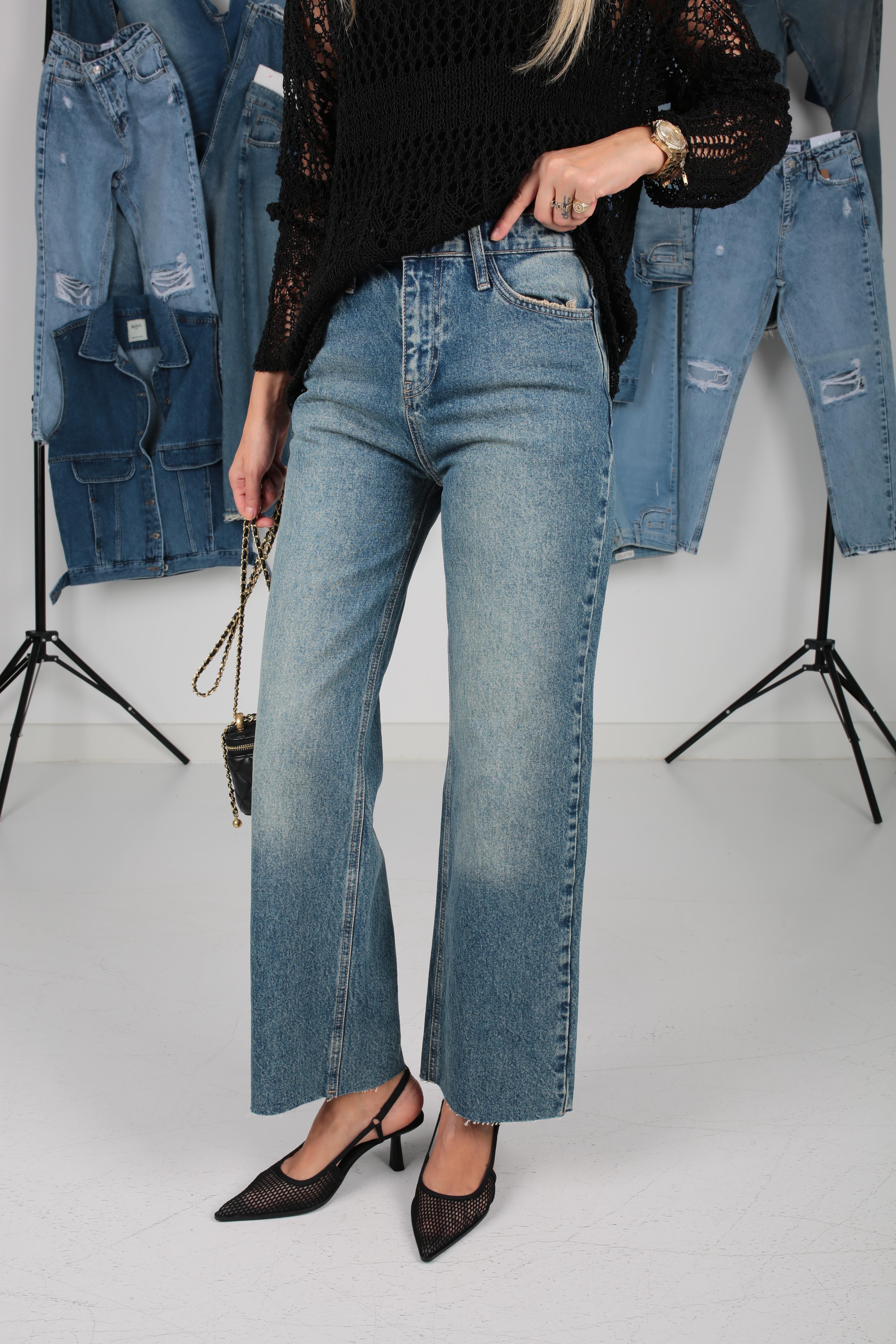 Mavi Taşlamalı Bootcut Jean(1871-4) JEAN