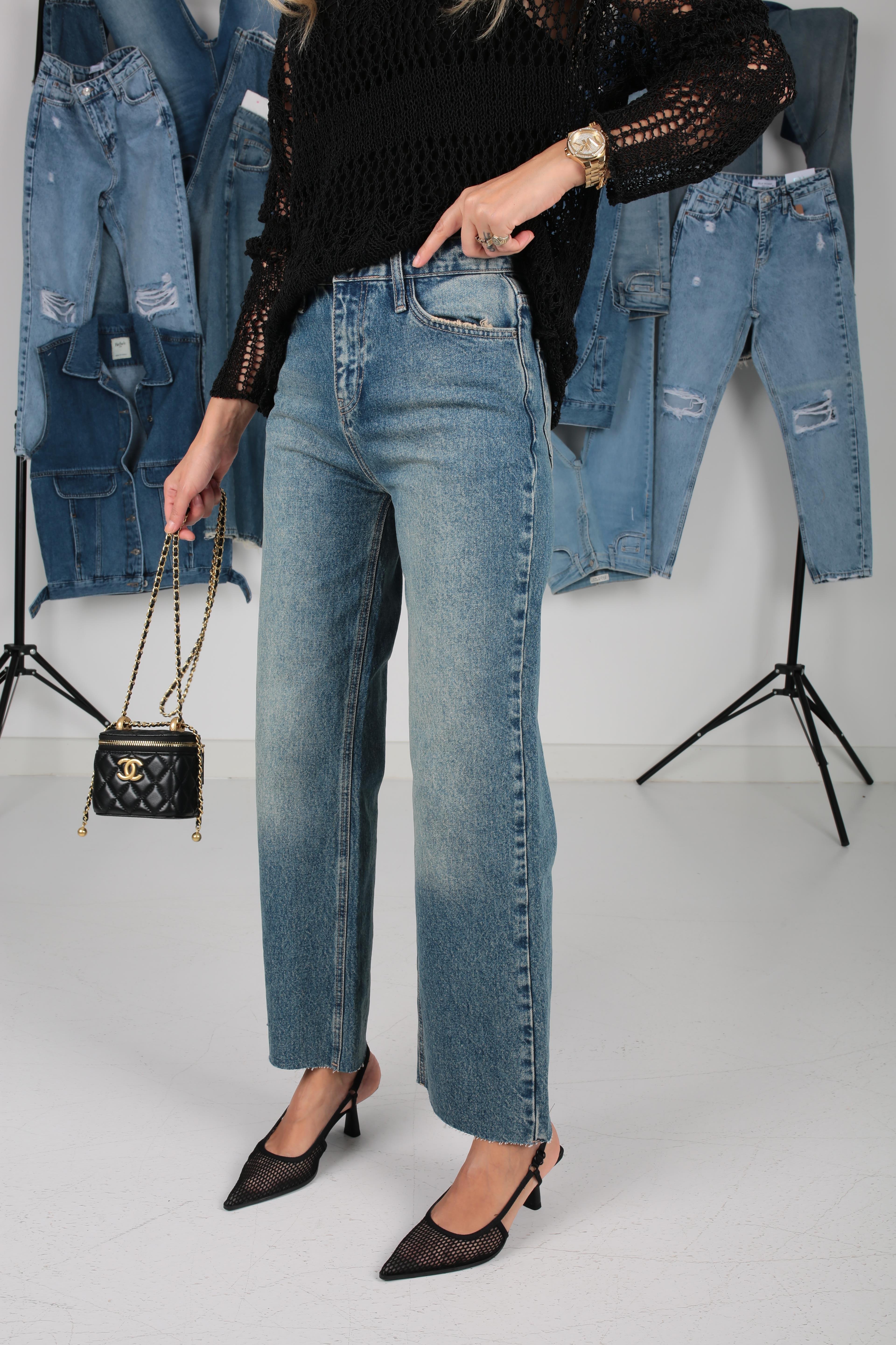 Mavi Taşlamalı Bootcut Jean(1871-4) JEAN