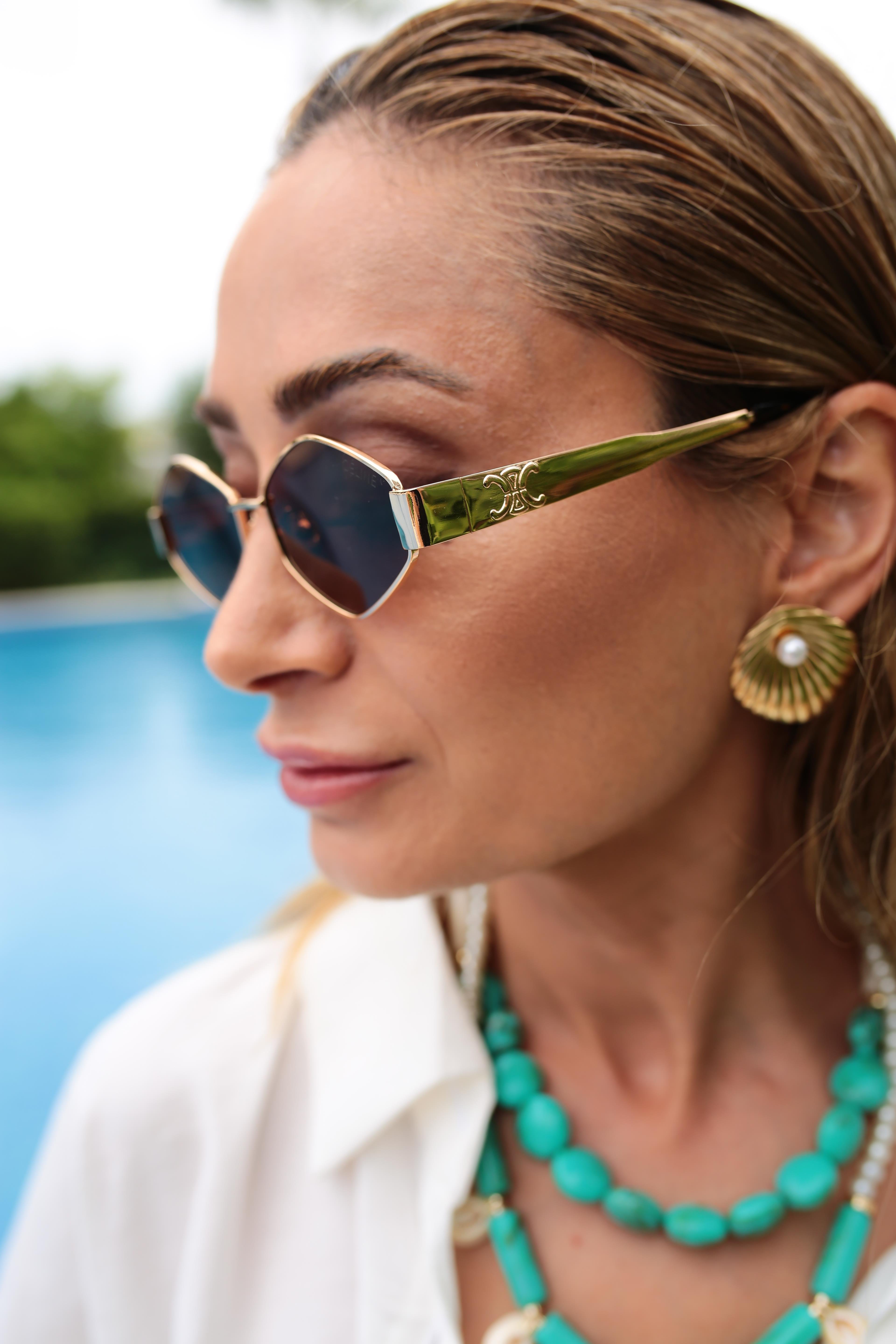 Metal Çerçeve Beşgen Kahve Gözlük(Cl40254u) GÜNEŞ GÖZLÜĞÜ | NO33