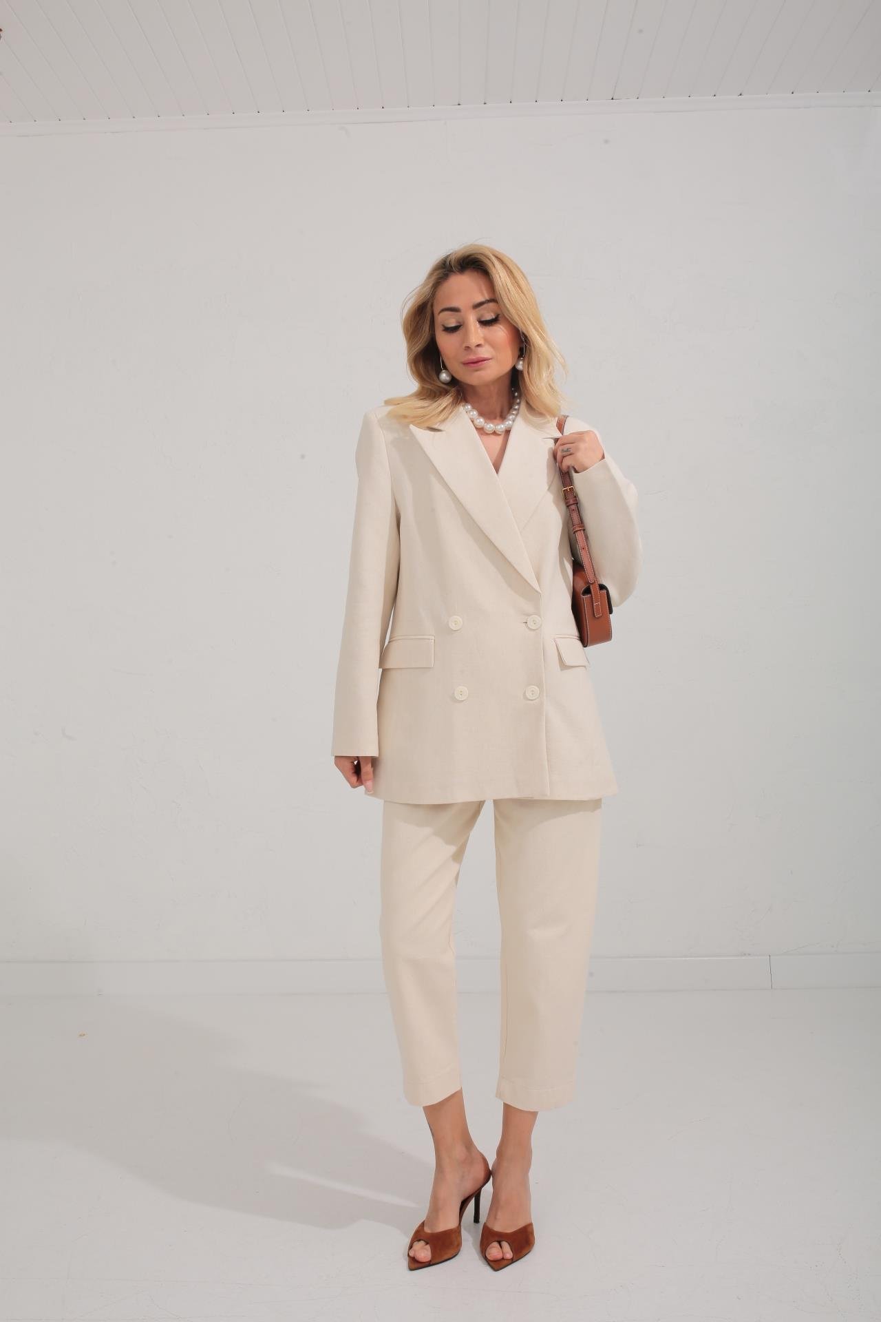 Naturel Kanvas Kumaş Havuç Pantolon PANTOLON