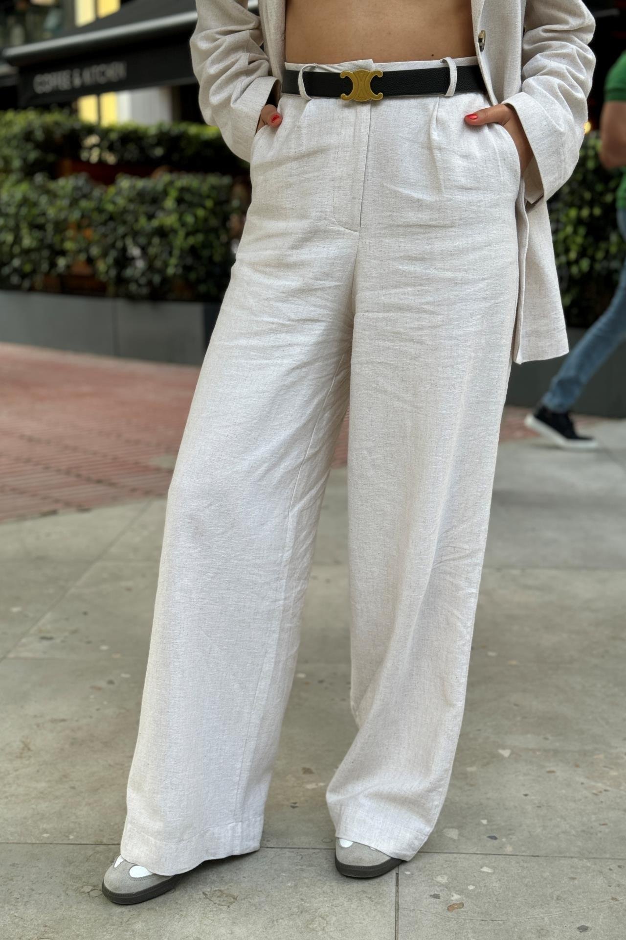 Naturel Palazzo Keten Pantolon PANTOLON