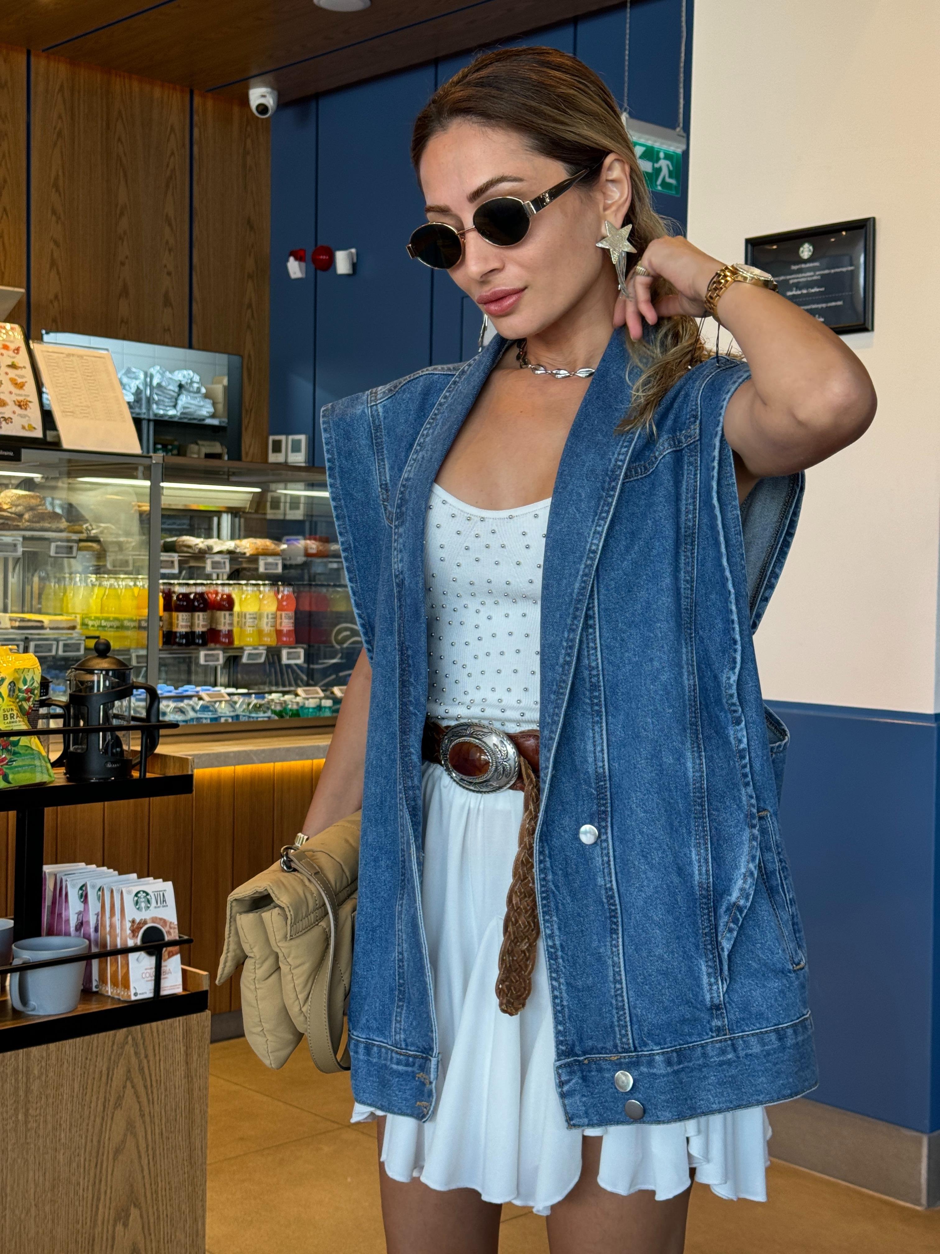 Oversize Denim Yelek YELEK