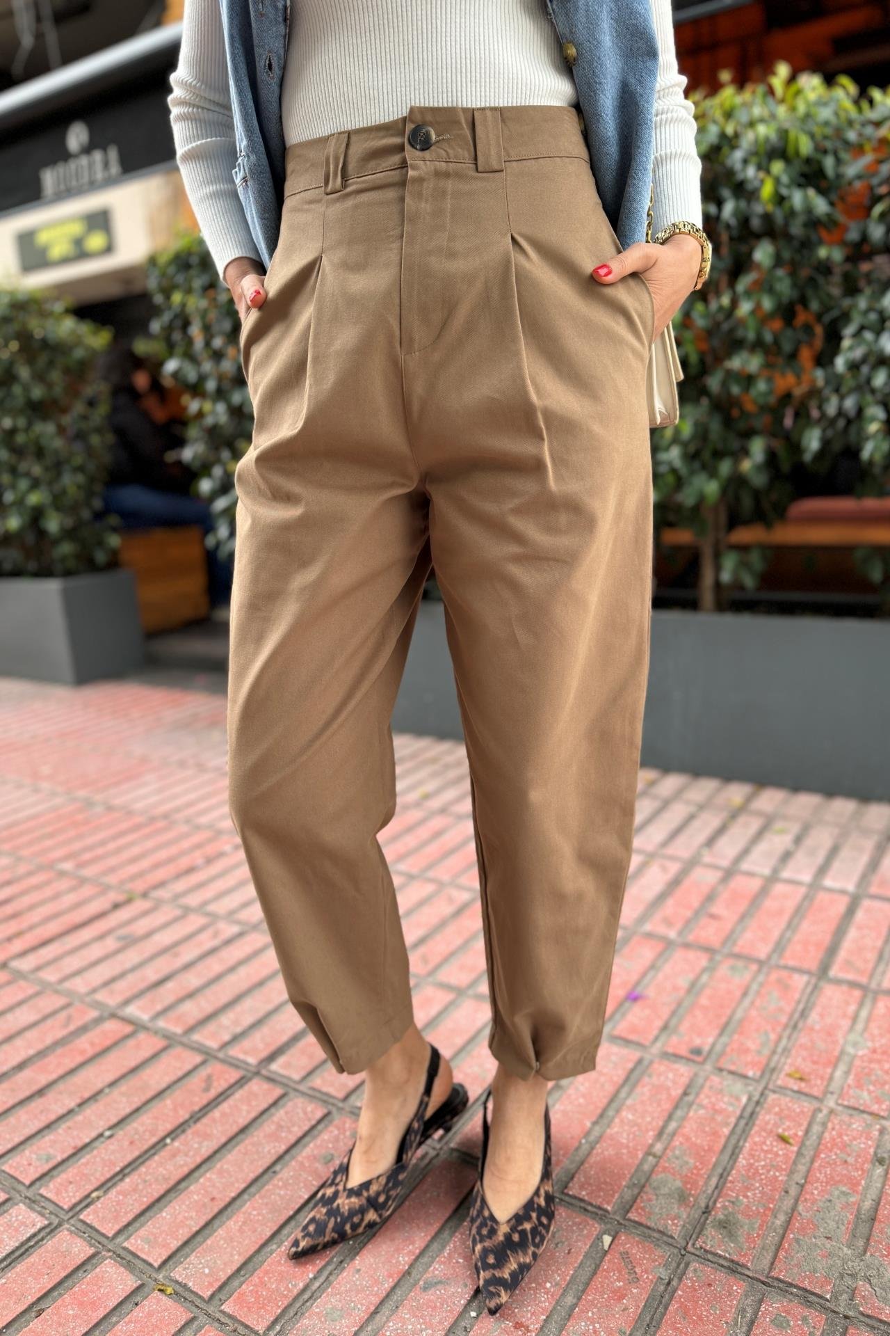 Paçası Çıtçıtlı Camel Gabaedin Pantolon PANTOLON