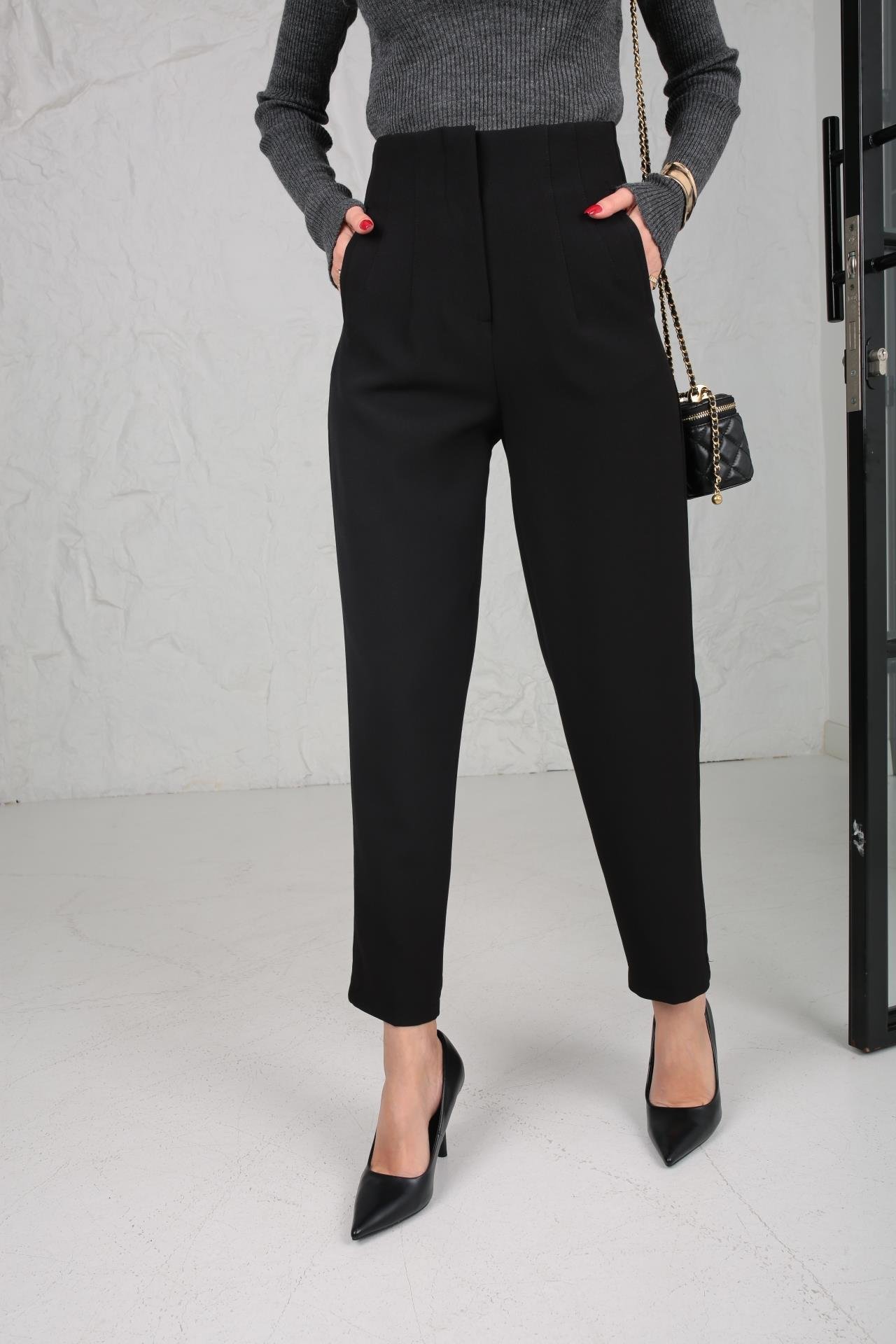 Pensli Siyah Havuç Pantolon PANTOLON