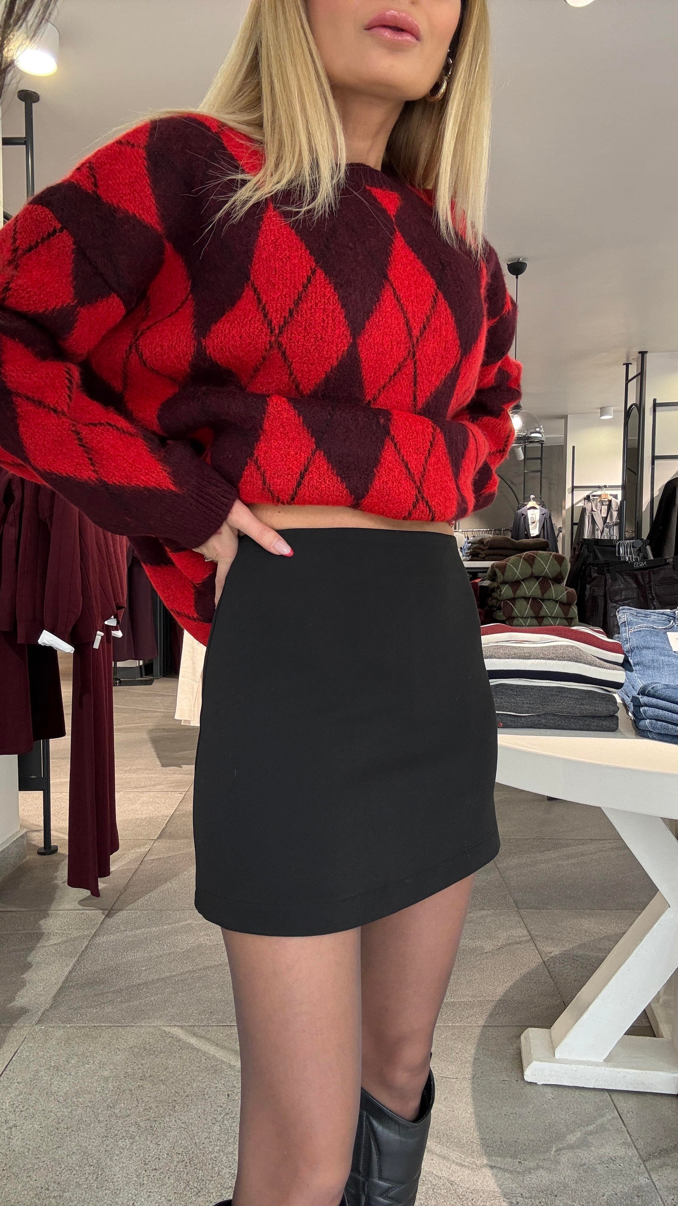 Siyah Kumaş Mini Etek ETEK