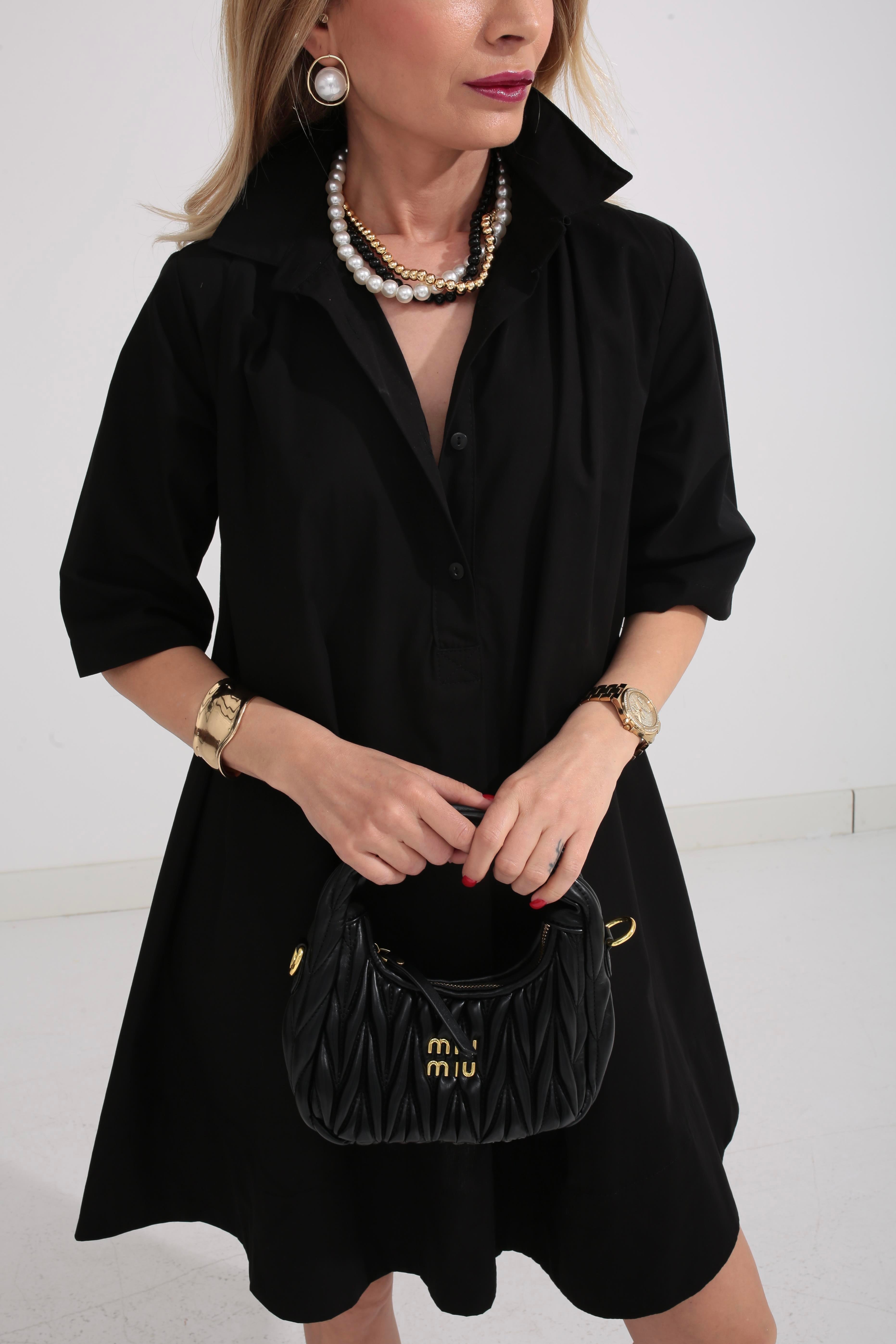 Siyah Oversize Gömlek Elbise ELBİSE | NO33