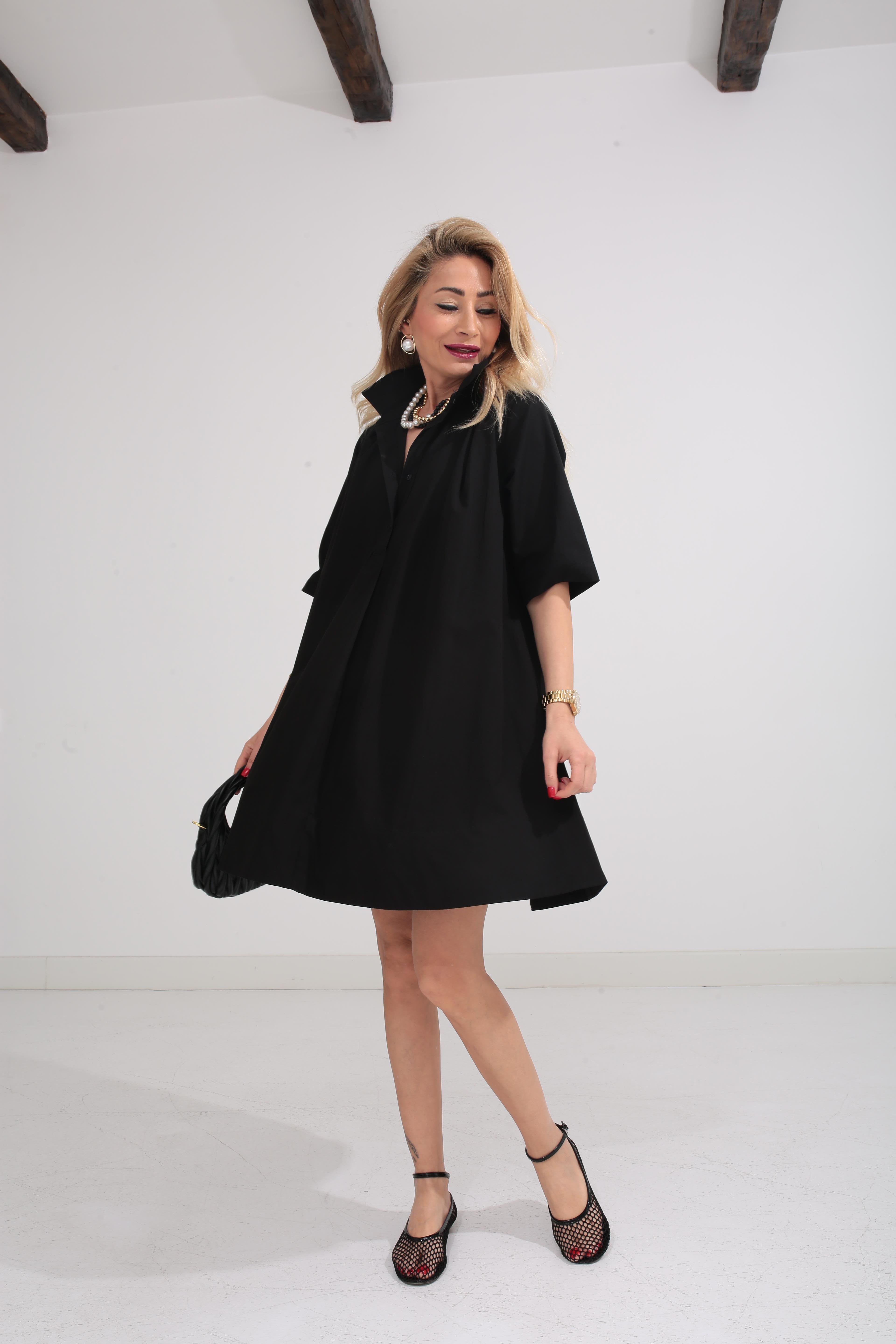 Siyah Oversize Gömlek Elbise ELBİSE | NO33