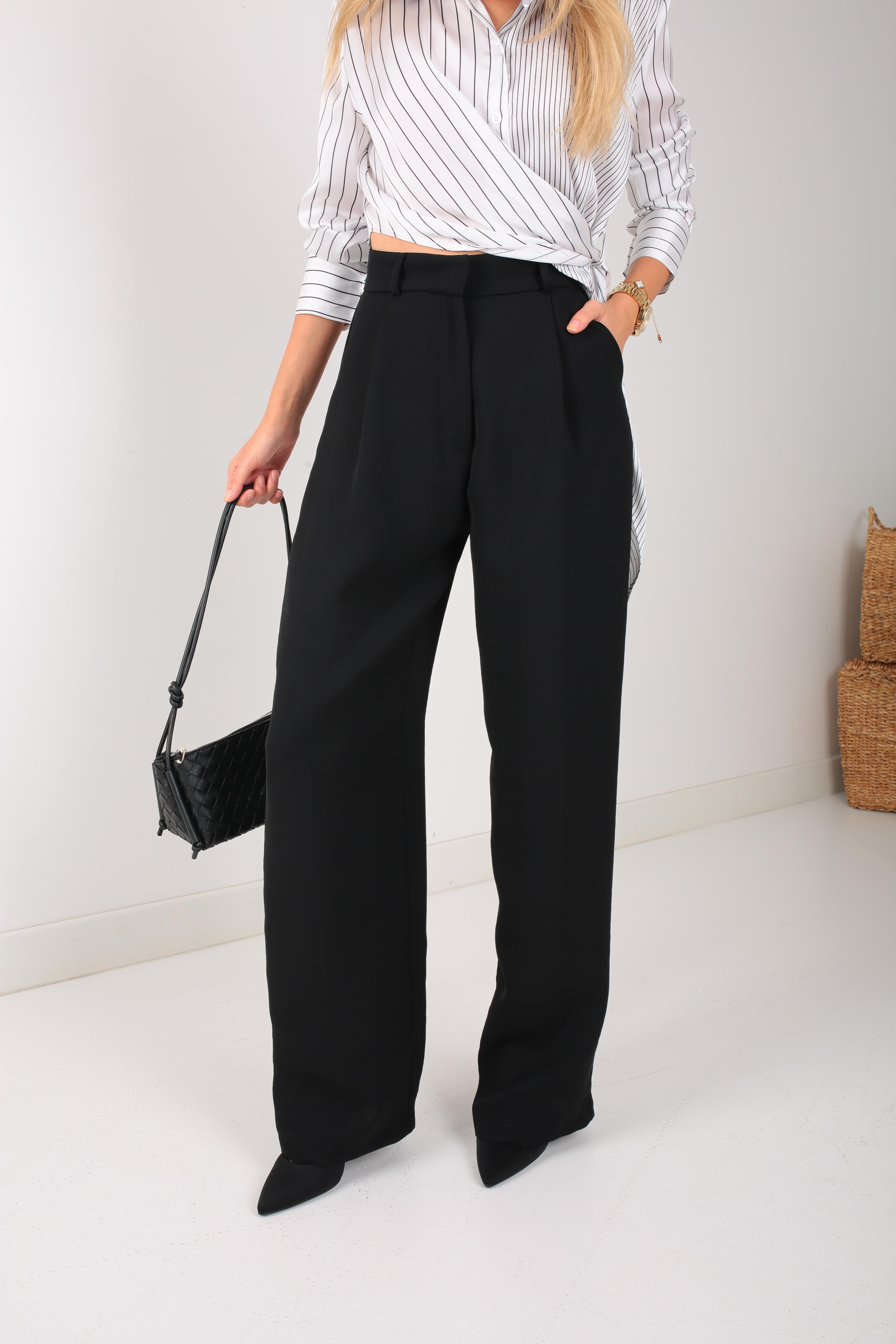 Siyah Palazzo Pantolon PANTOLON