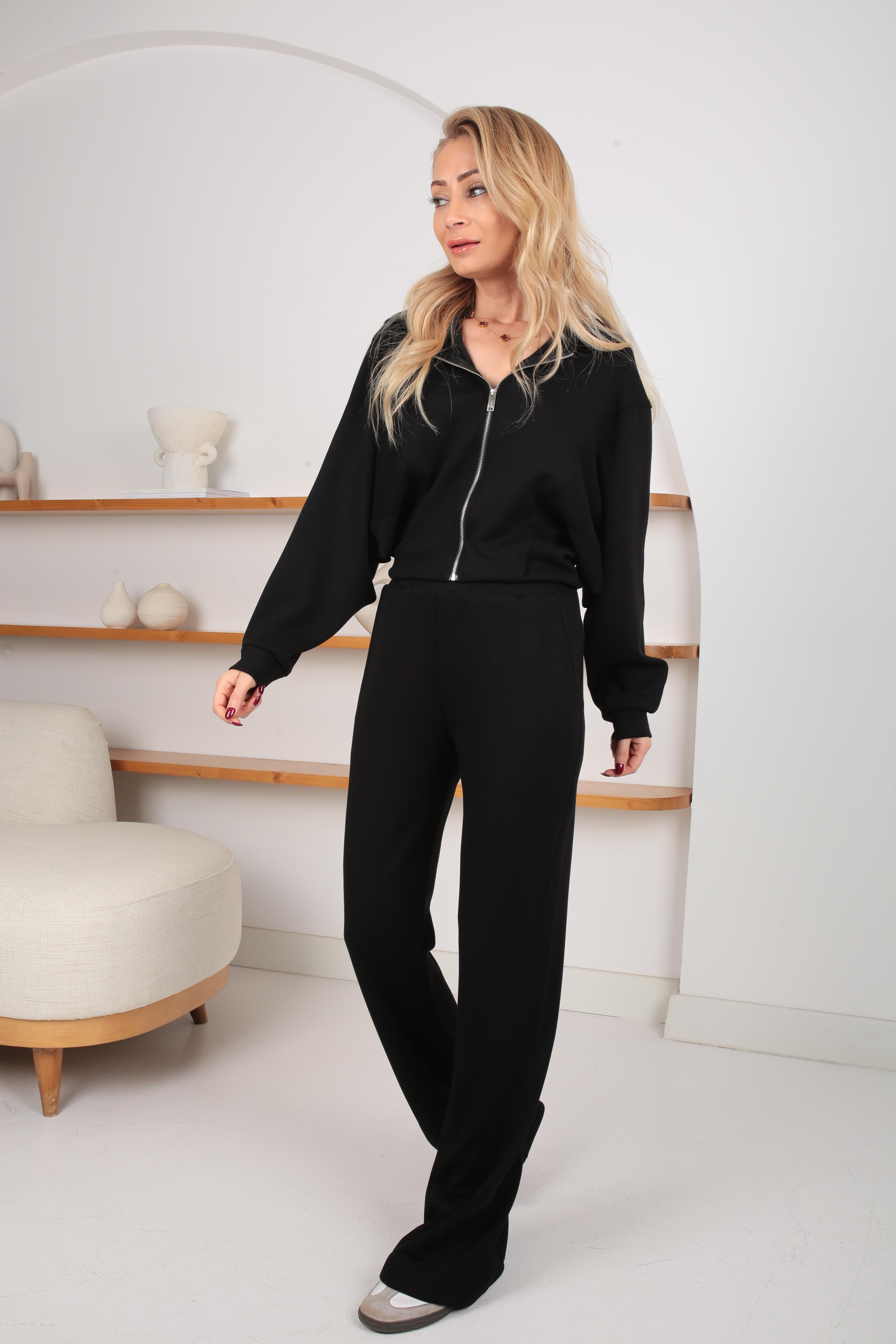 Siyah Yarasa Kol Kapişonlu Oys Spor Takım SPOR TAKIMLAR