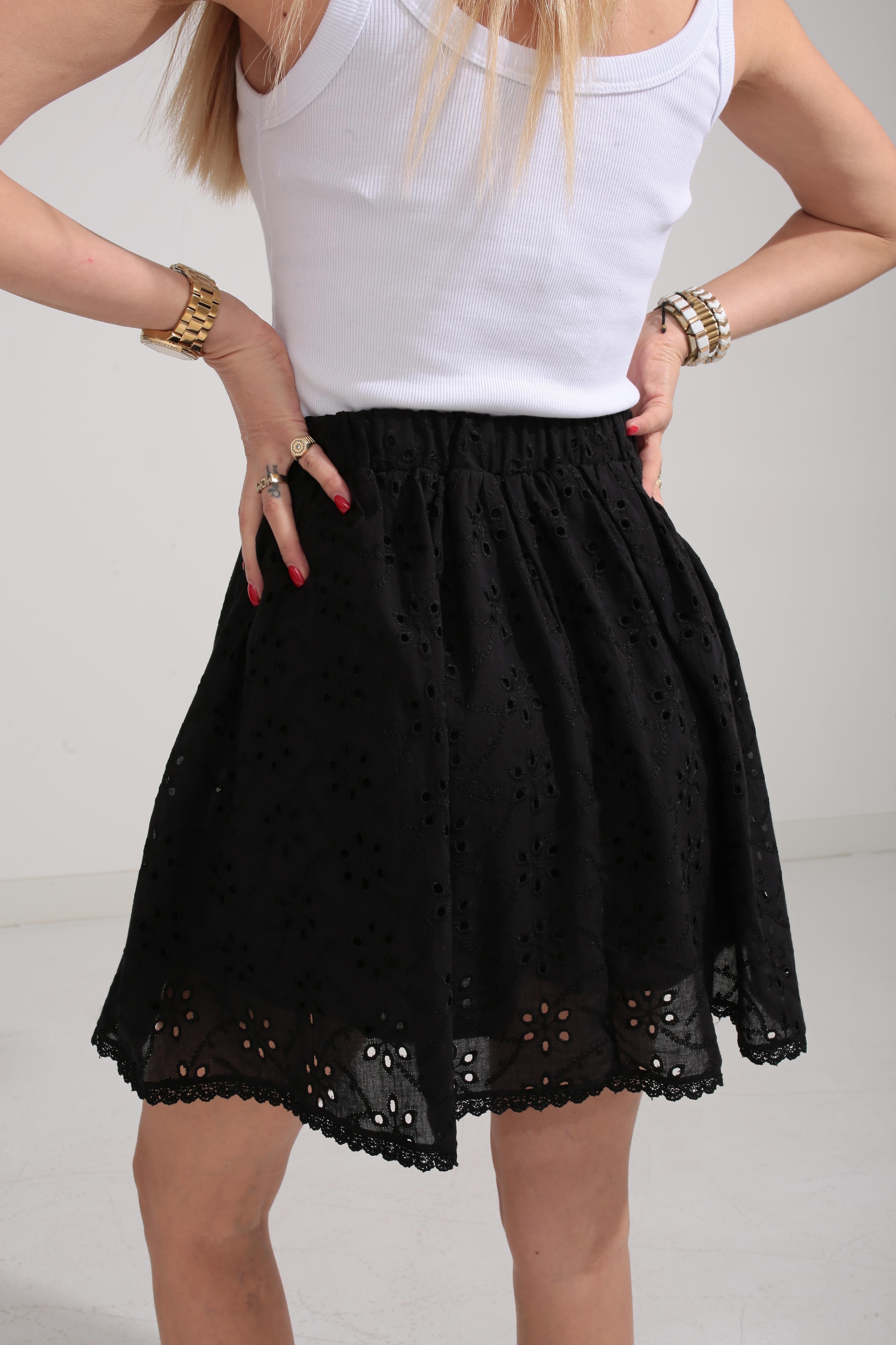 Şort Astarlı Büzgülü Siyah Fisto Etek ETEK | NO33