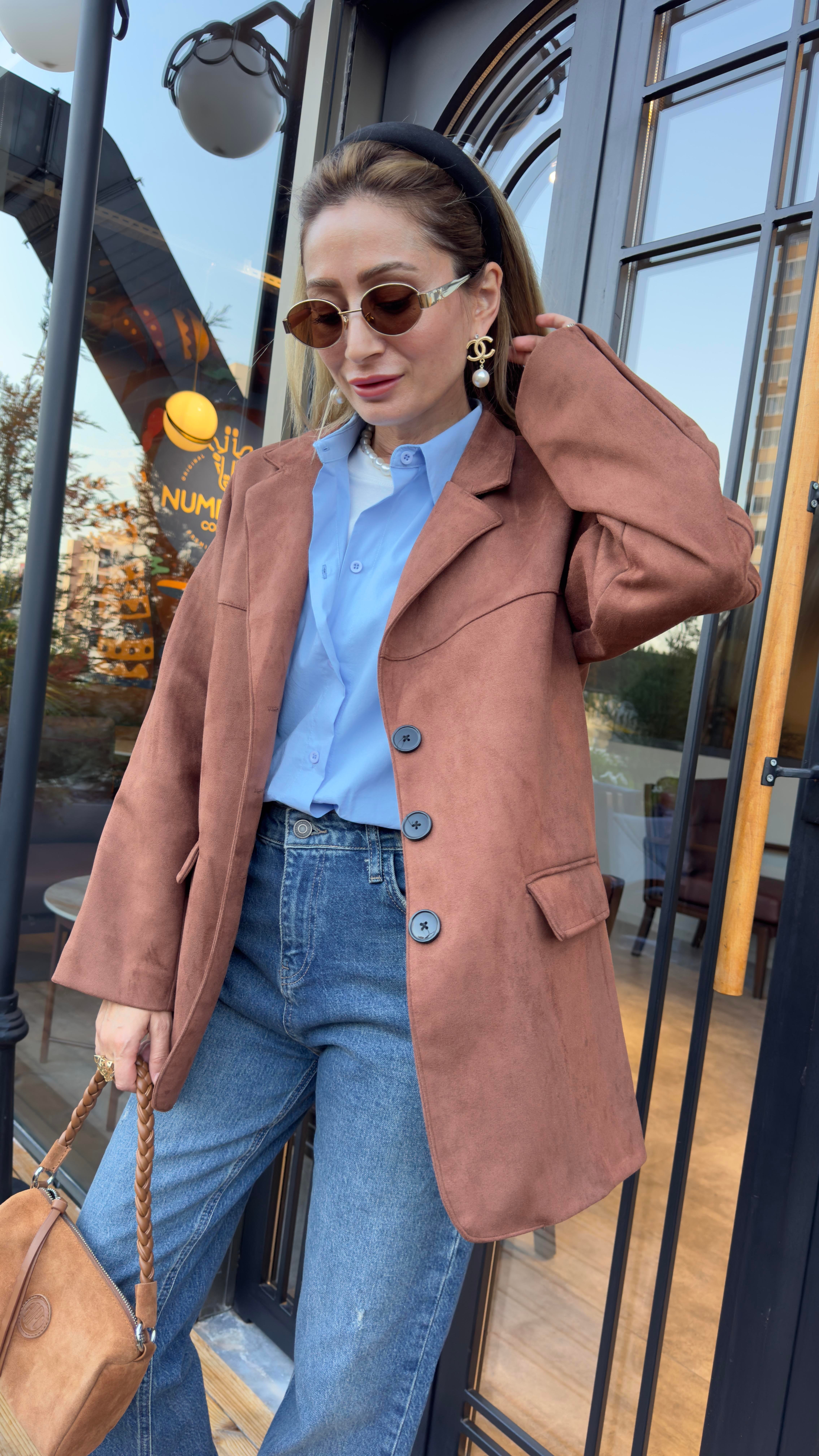 Taba Nubuk Blazer Ceket CEKET