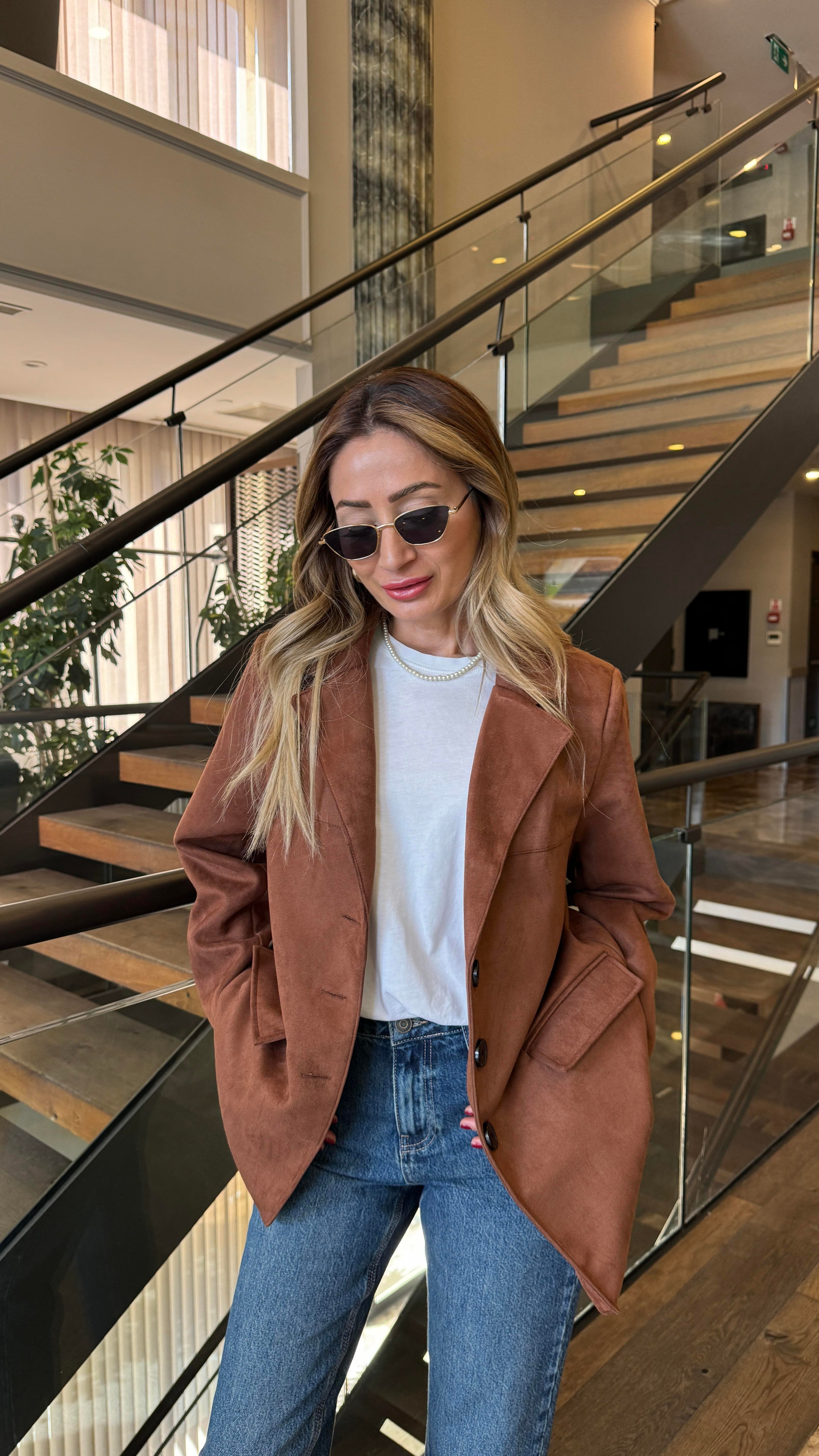 Taba Nubuk Blazer Ceket CEKET