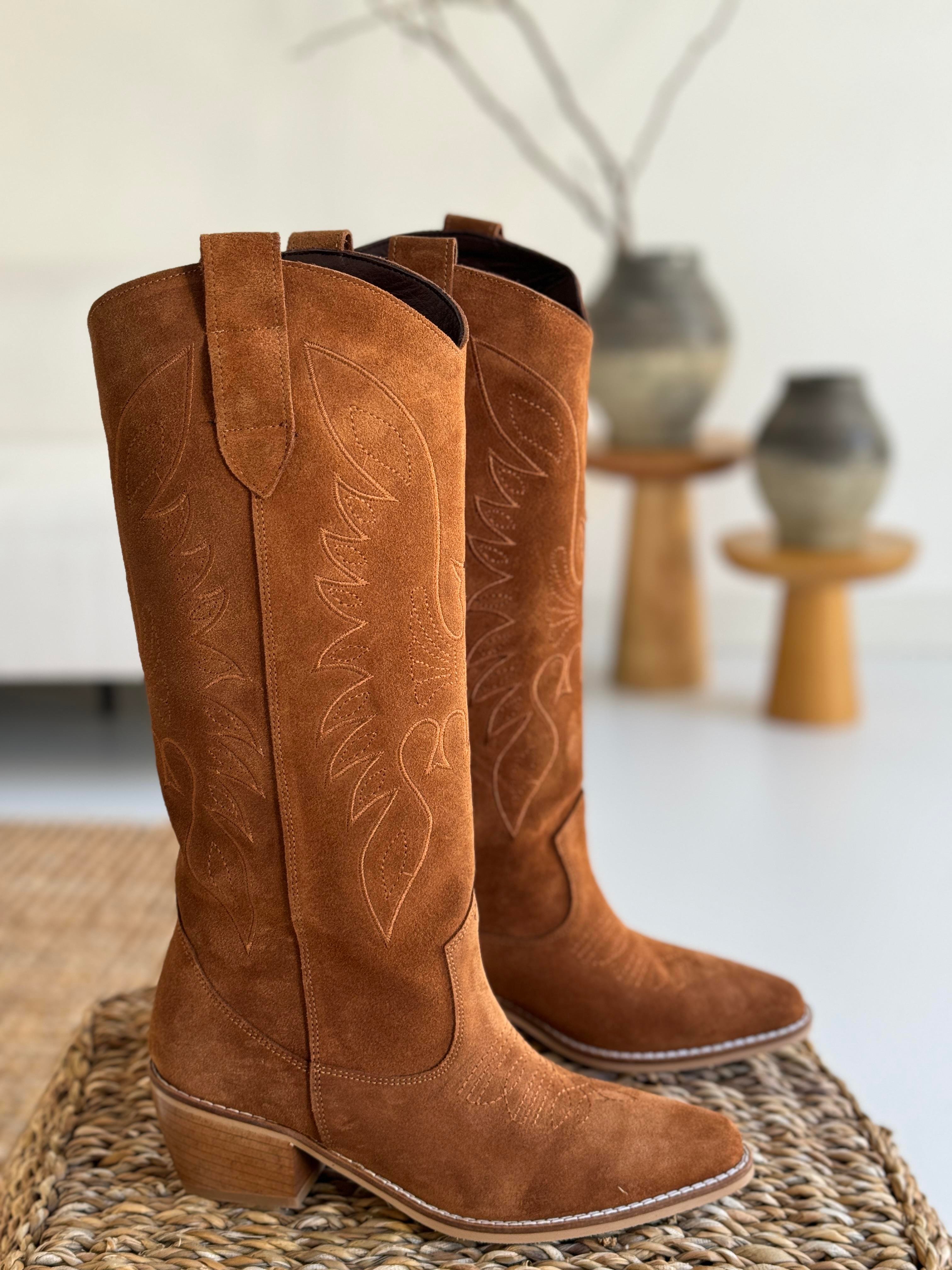 Taba Süet Kovboy Bot (38 cm) TERLİK | NO33