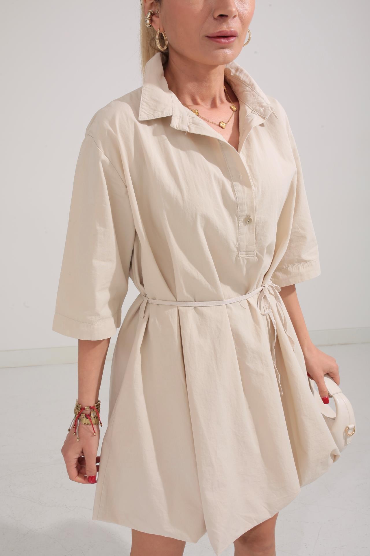 Taş  Balon Etekli Gömlek Elbise ELBİSE | NO33