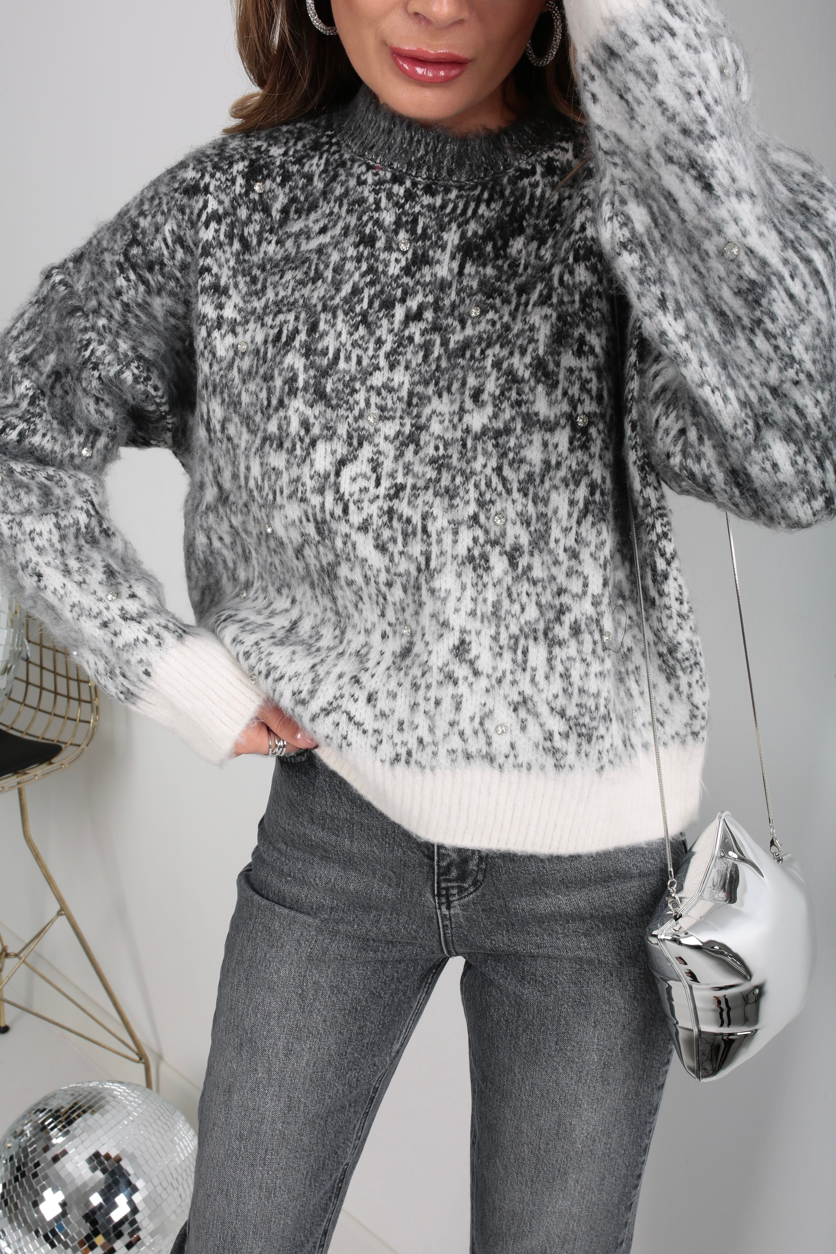 Taş İşli Füme Desenli Kazak TRİKO VE KAZAK