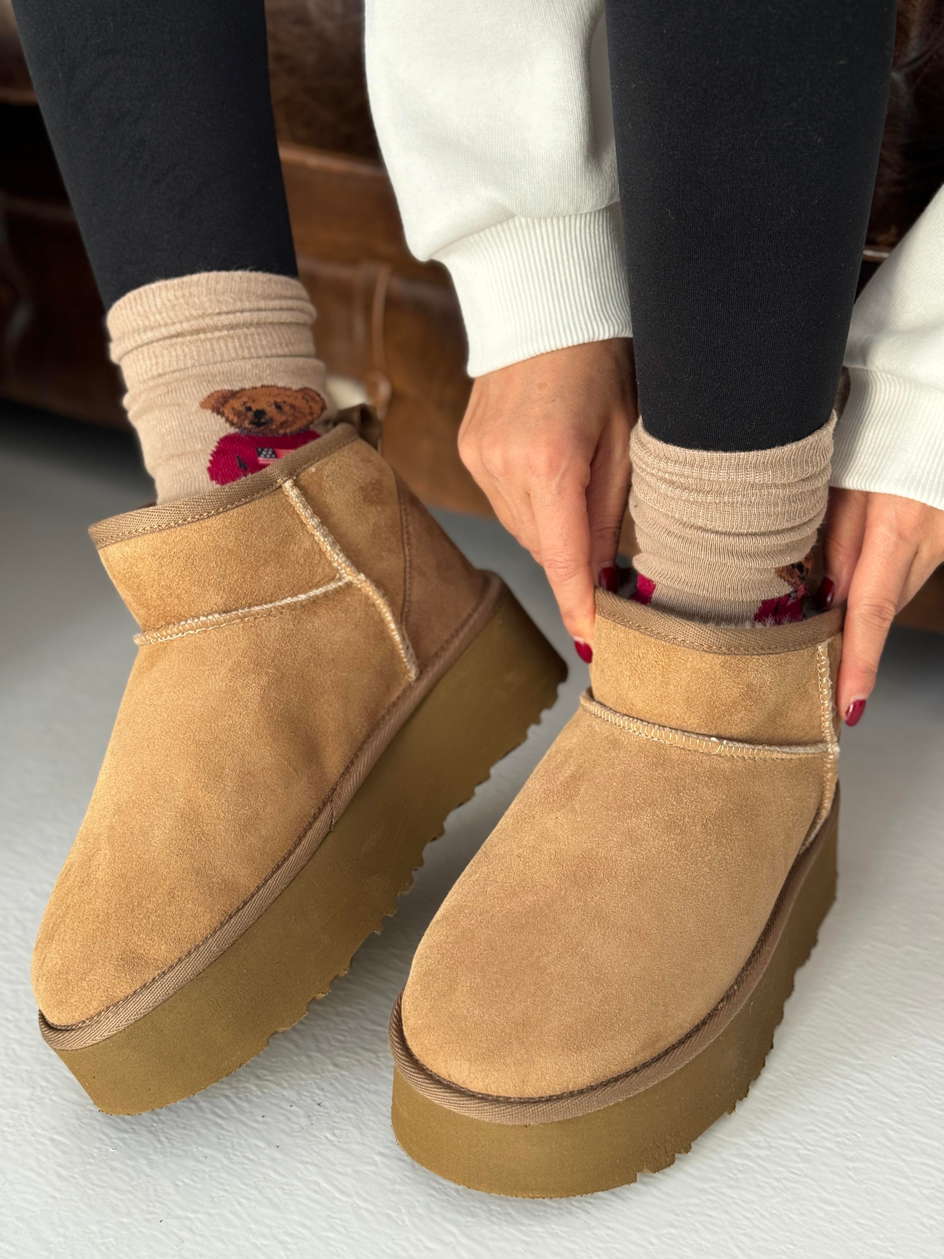 Ultra Mini Platform Topuk Vİzon Ugg TERLİK | NO33