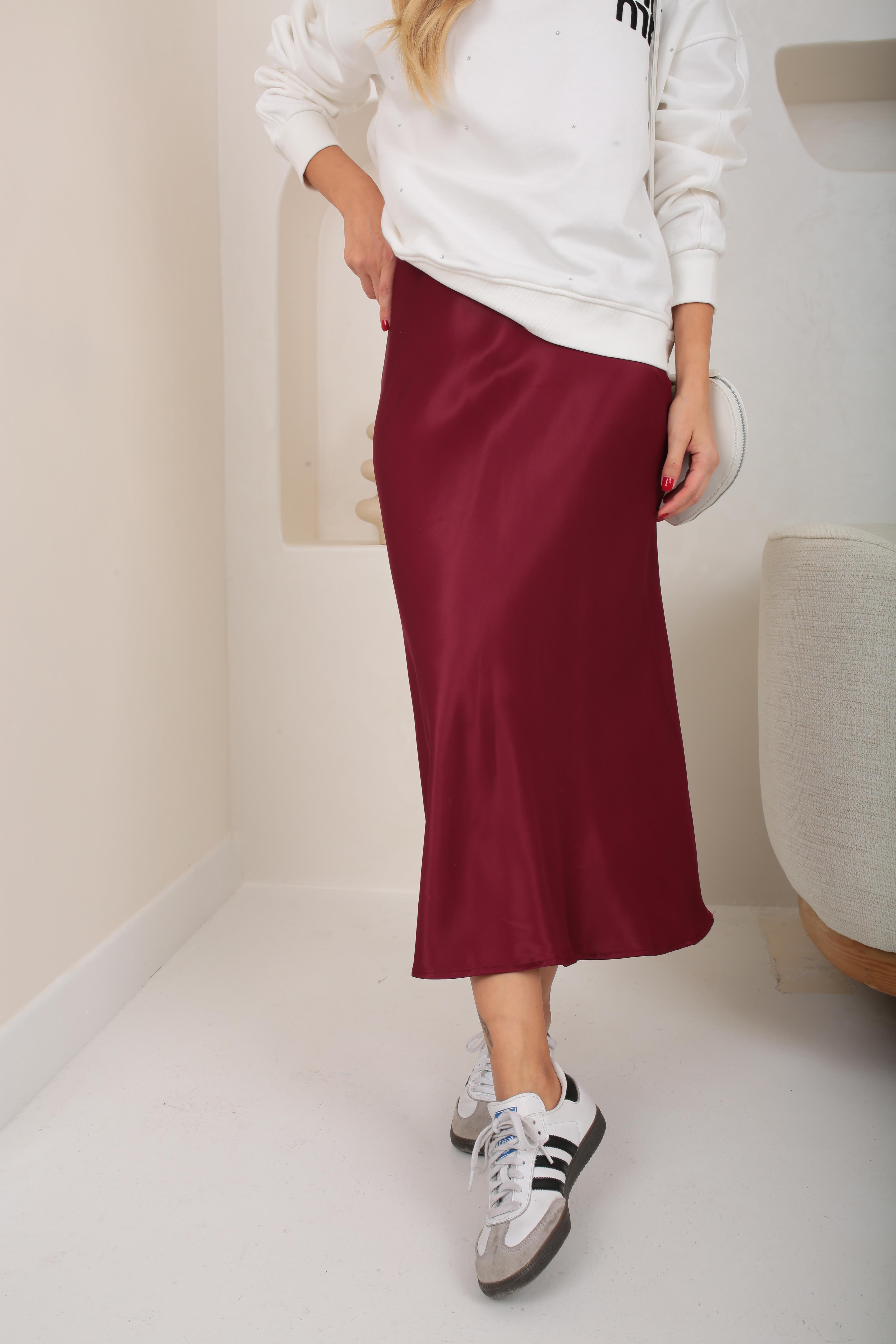 Verev Kesim Bordo Saten Etek ETEK